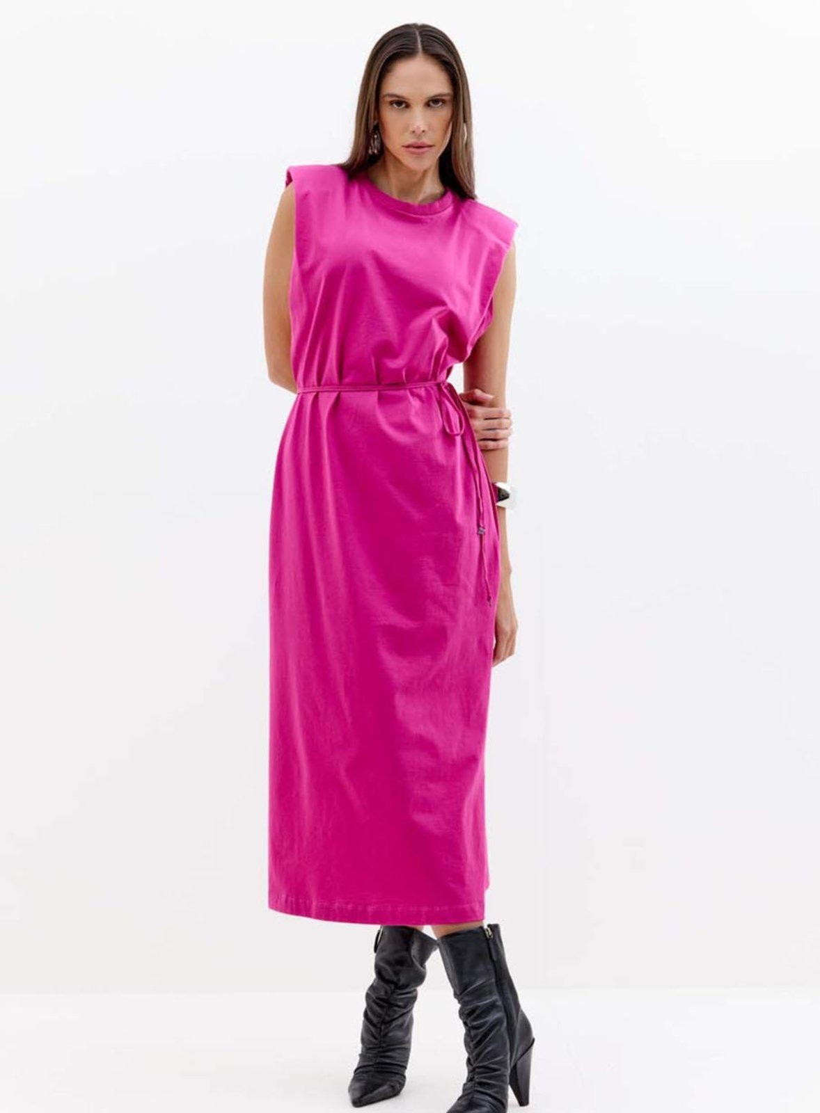 Imagem principal Vestido Midi com Amarração na Cintura Triton Enjoy Triton rosa