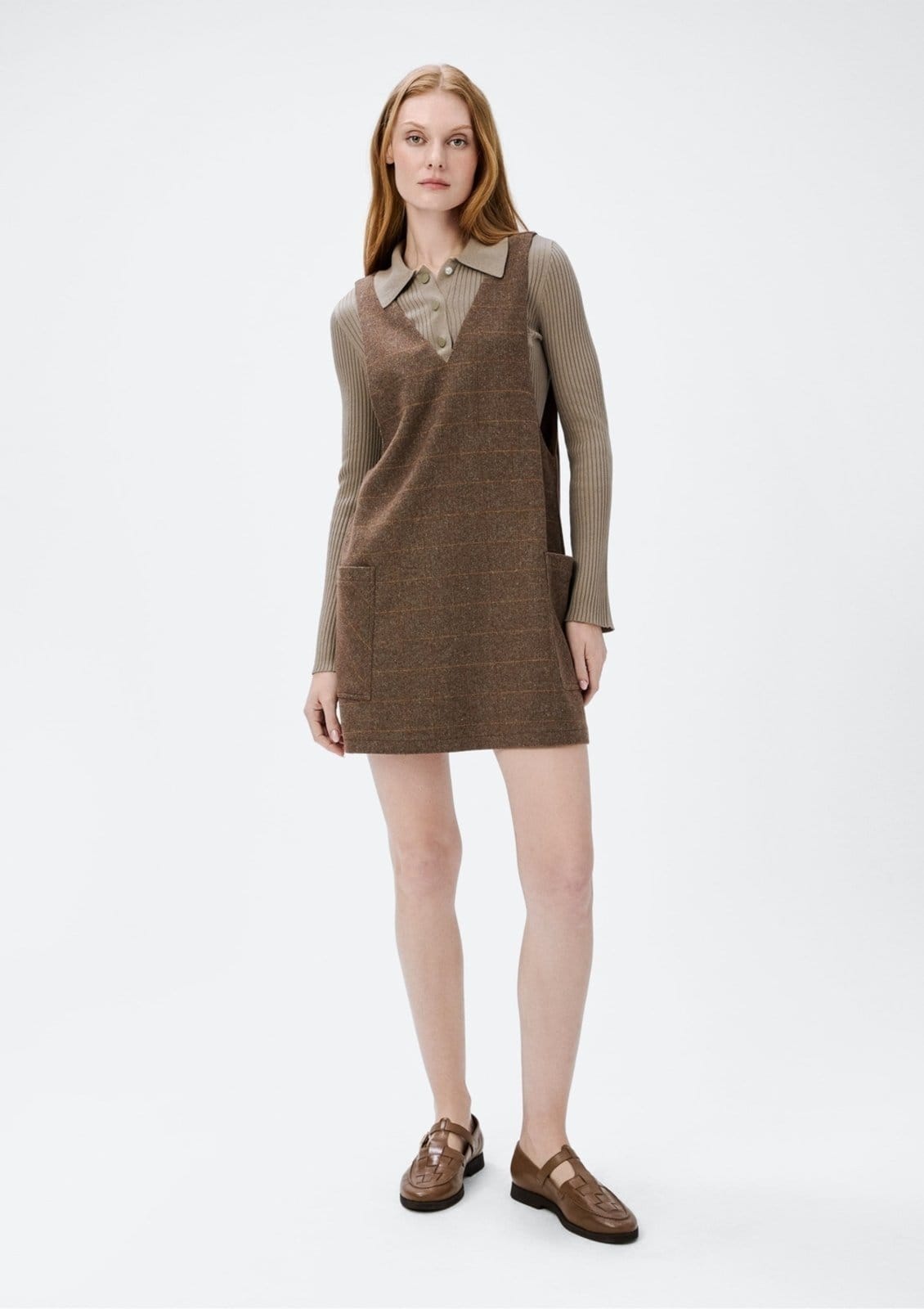 Salopete Feminina Em Lã Fio Tinto