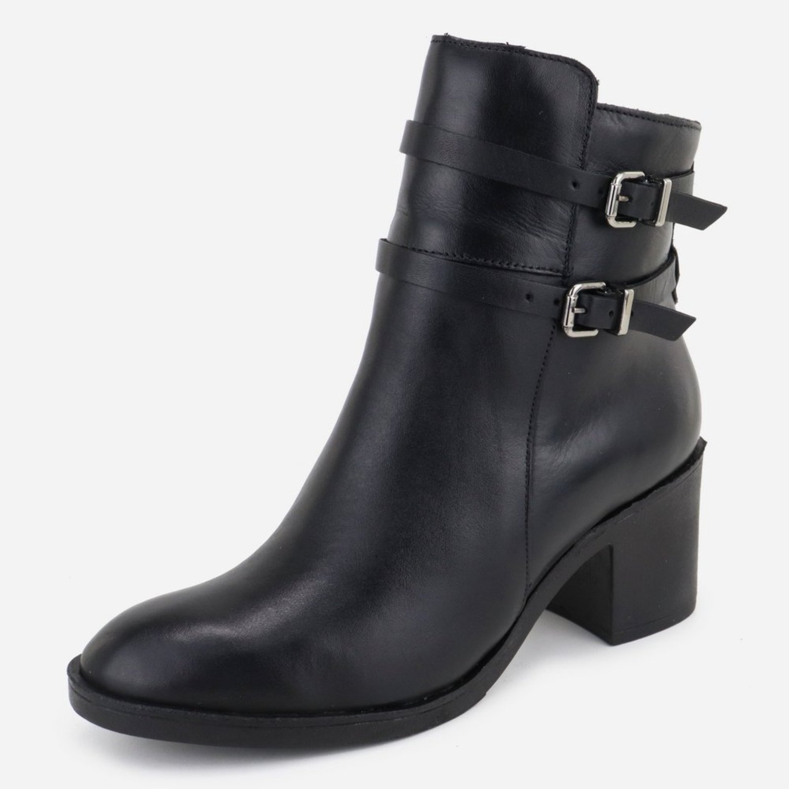 Imagem principal Bota Couro Casual Maria Paula Salto Grosso Confortável Cano Baixo MARIA PAULA preto