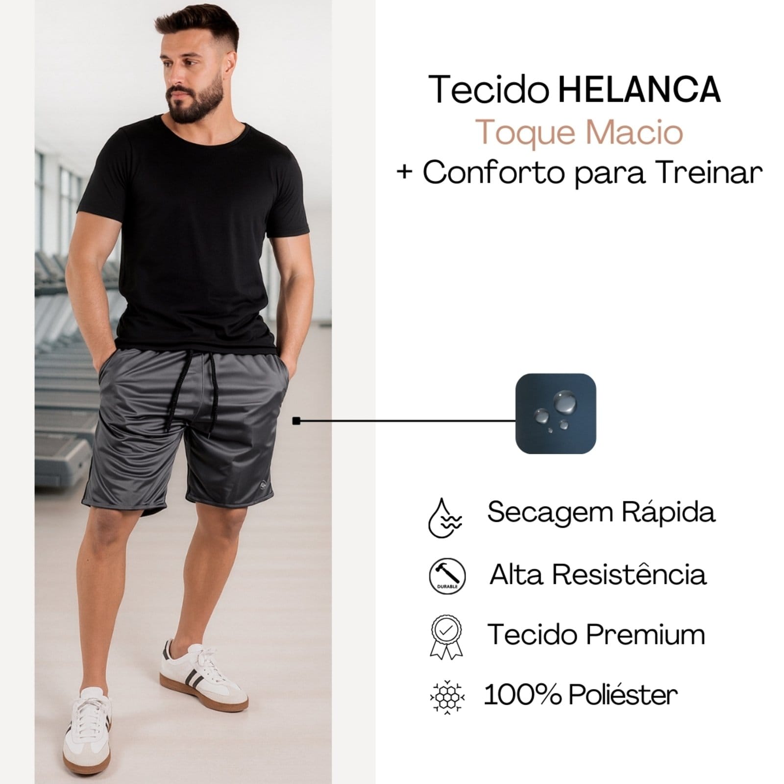 Bermuda Masculina KS Short Esporte para Treino Academia Tecido Helanca