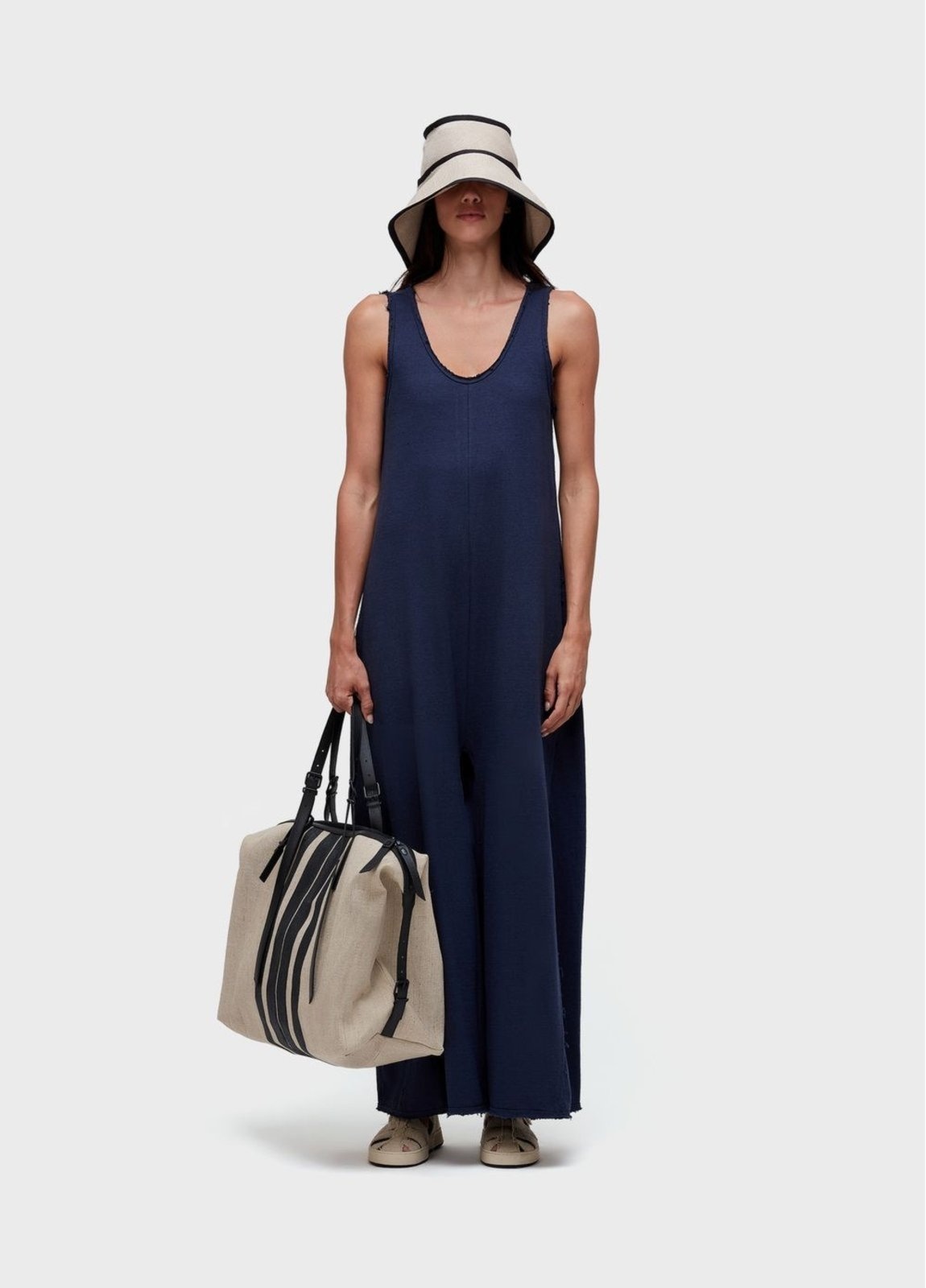 Imagem principal Macacão decote rustico desfiado Osklen azul marinho