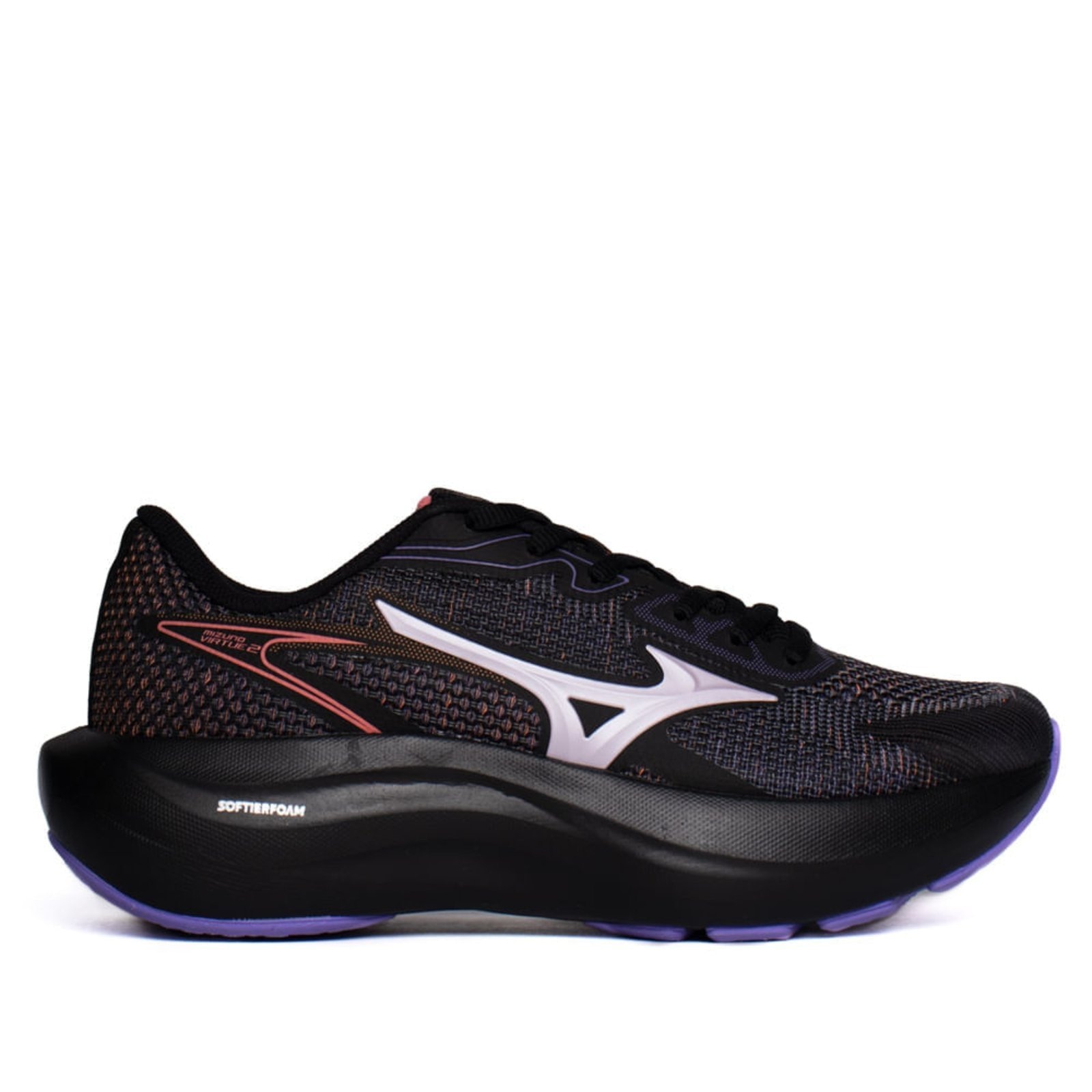 Imagem principal Tênis Feminino Mizuno Virtue 2 Amortecimento Leve Roxo Mizuno preto