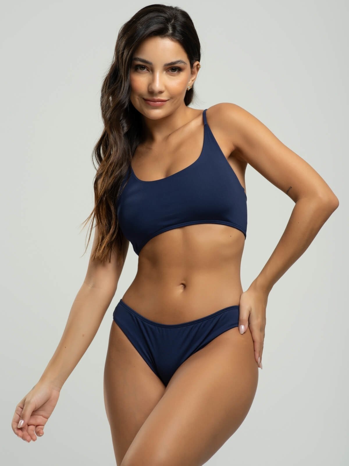 Imagem principal Biquini Faixa Calcinha Comum Bojo Removivel Proteção Uv 50+ Vicbela Marinho Vicbela azul/azul marinho azul