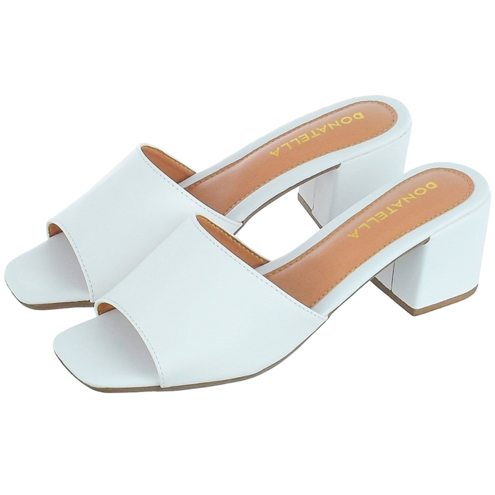 Sandália Feminina Tamanco Salto Alto Bloco CM Calçados Liso