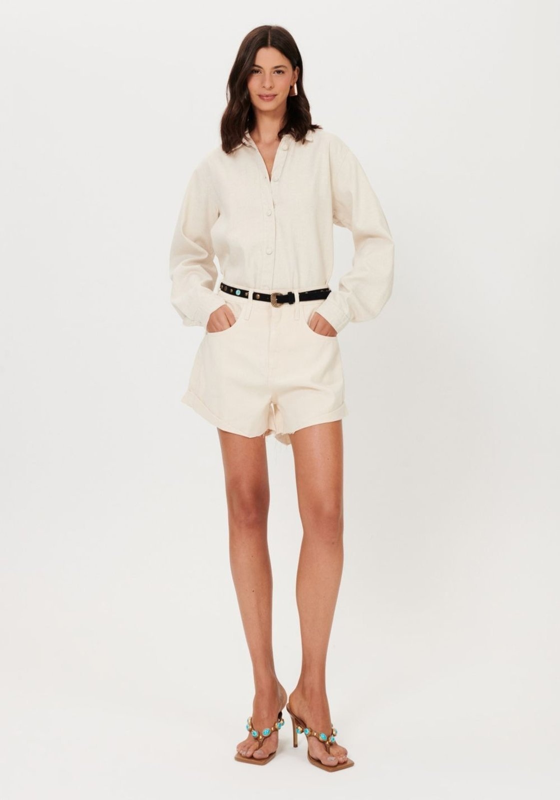 Imagem principal Short Sarja Comfort Cintura Super Alta Lança Perfume branco