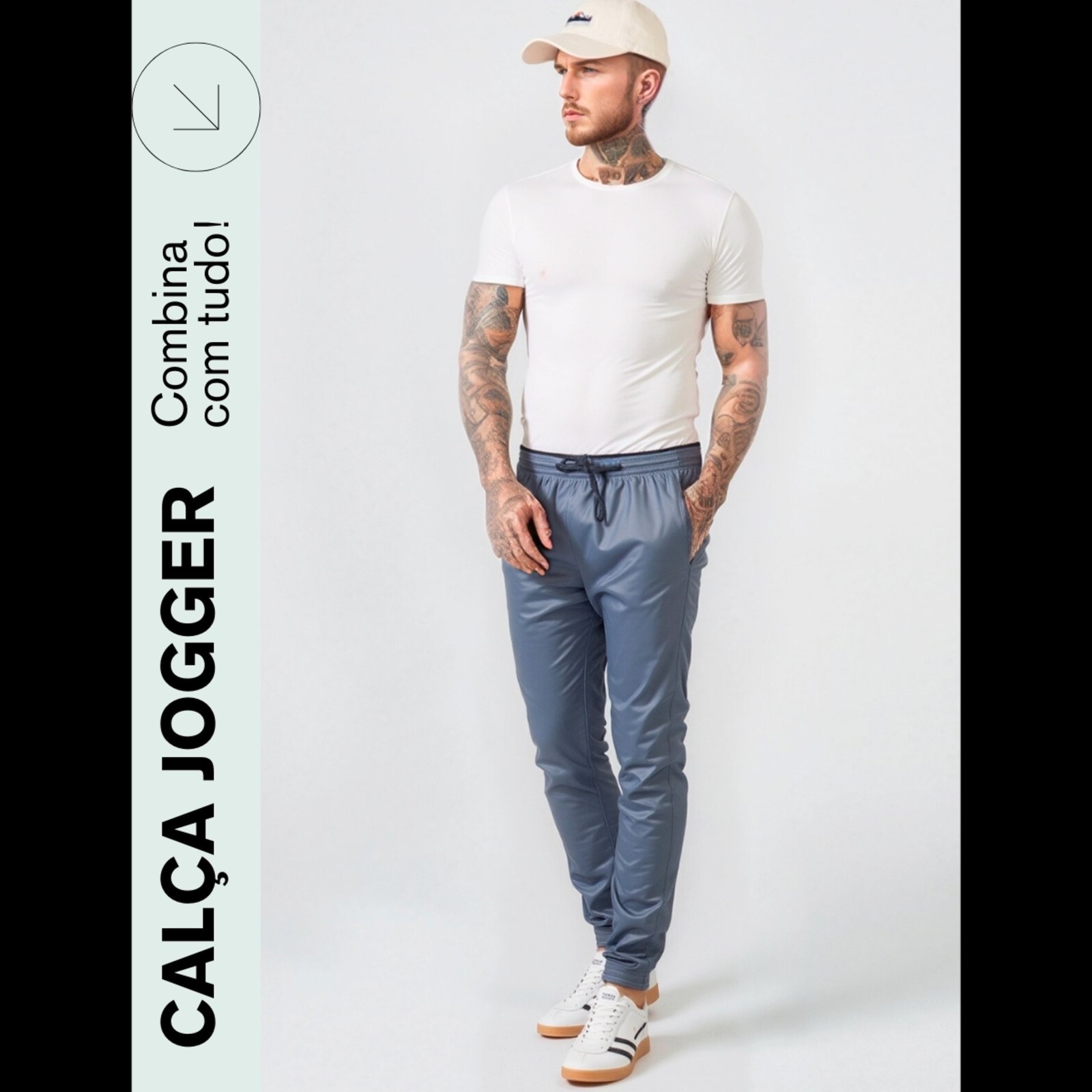 Imagem principal KIT 3 Calça Jogger Tecido Helanca Premium Estilosa Academia Treino KS azul/azul marinho/cinza/grafite/preto