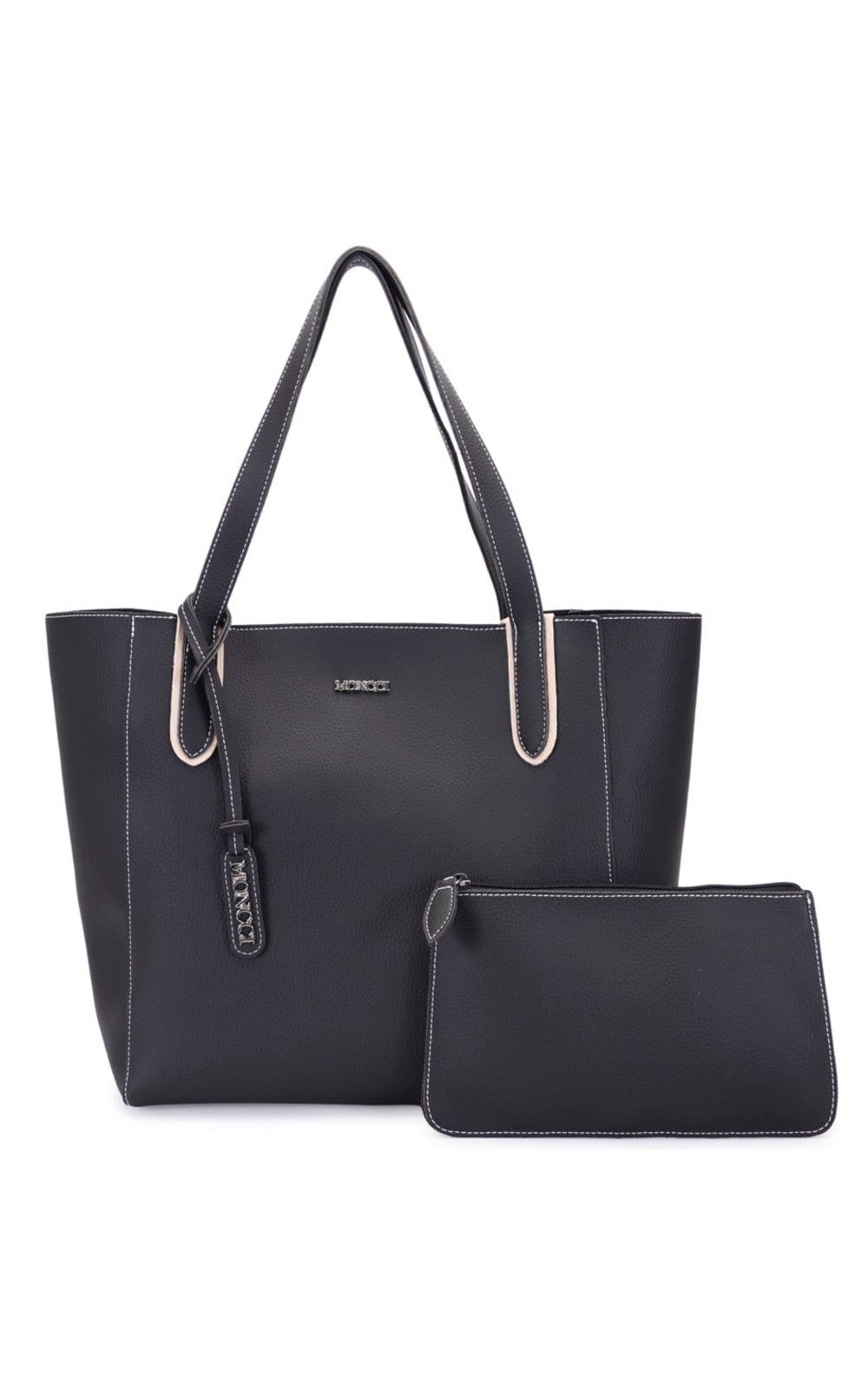 Bolsa de Ombro Grande Moncci Fechamento de zíper com Detalhes Branco