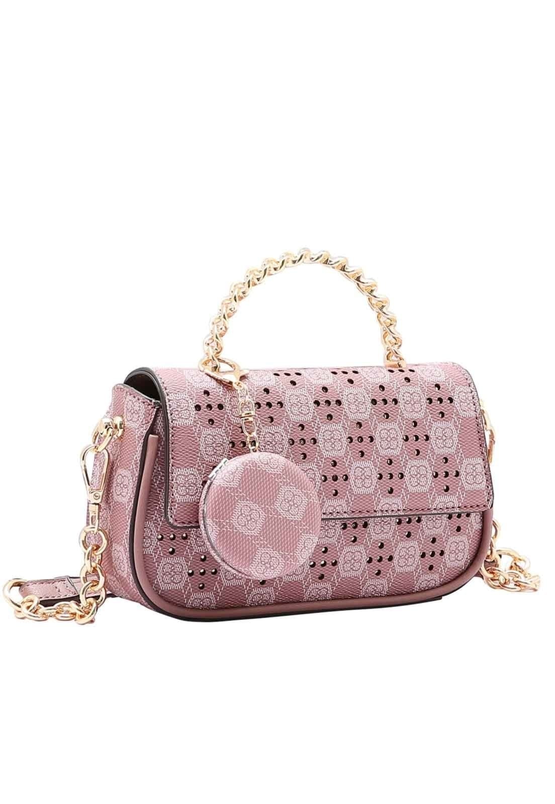 Bolsa Feminina Chenson Original New Cristal Mão Rose 3485032