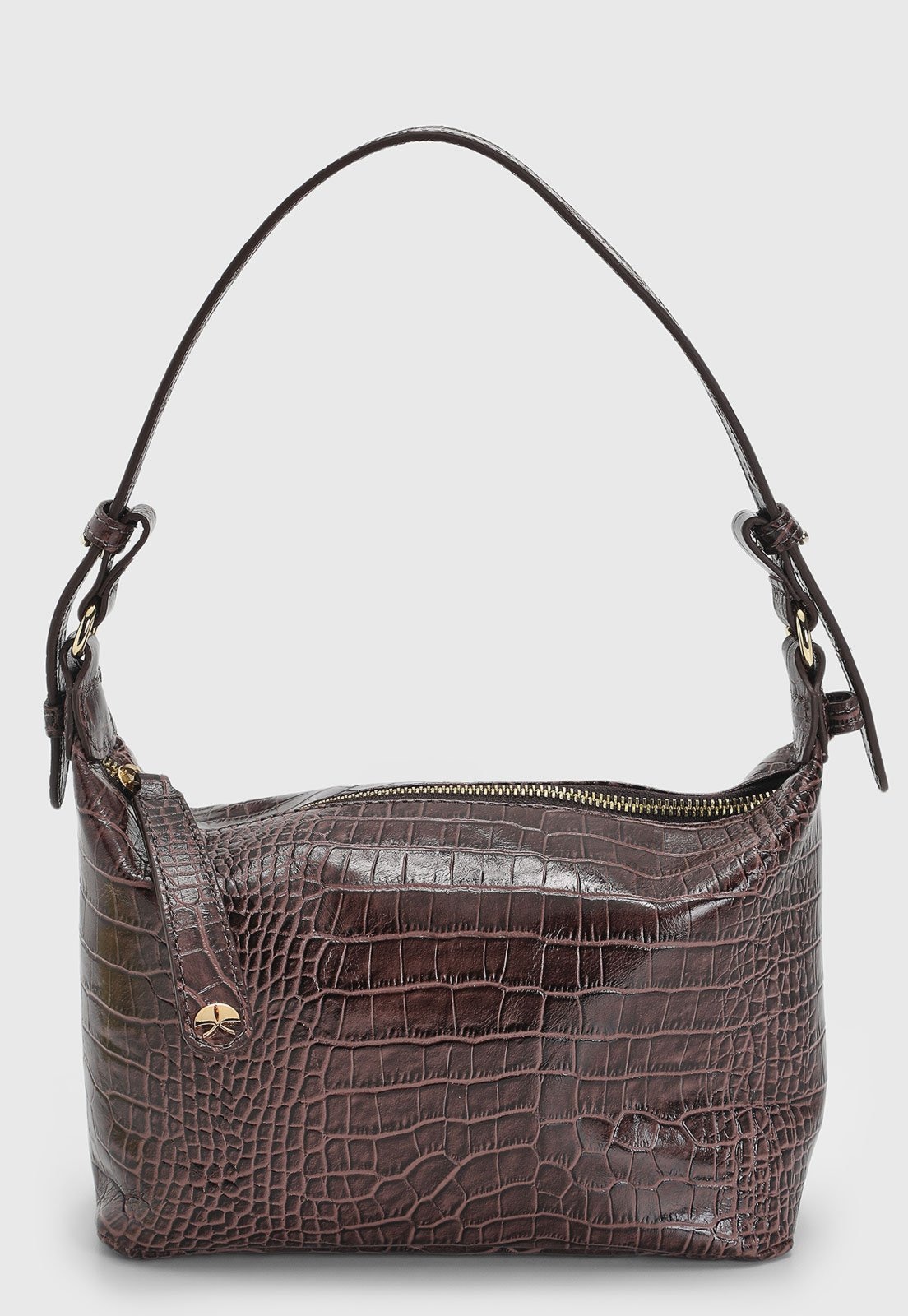 Imagem principal Bolsa Média Feminina Luiza Barcelos Croco Escura Luiza Barcelos marrom