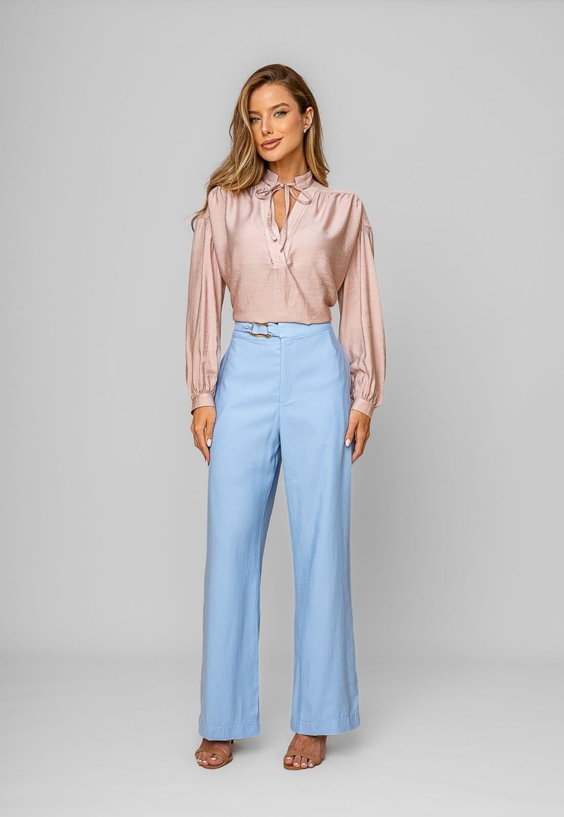 Calça Reta Alfaiatada Com Cinto Salvatore