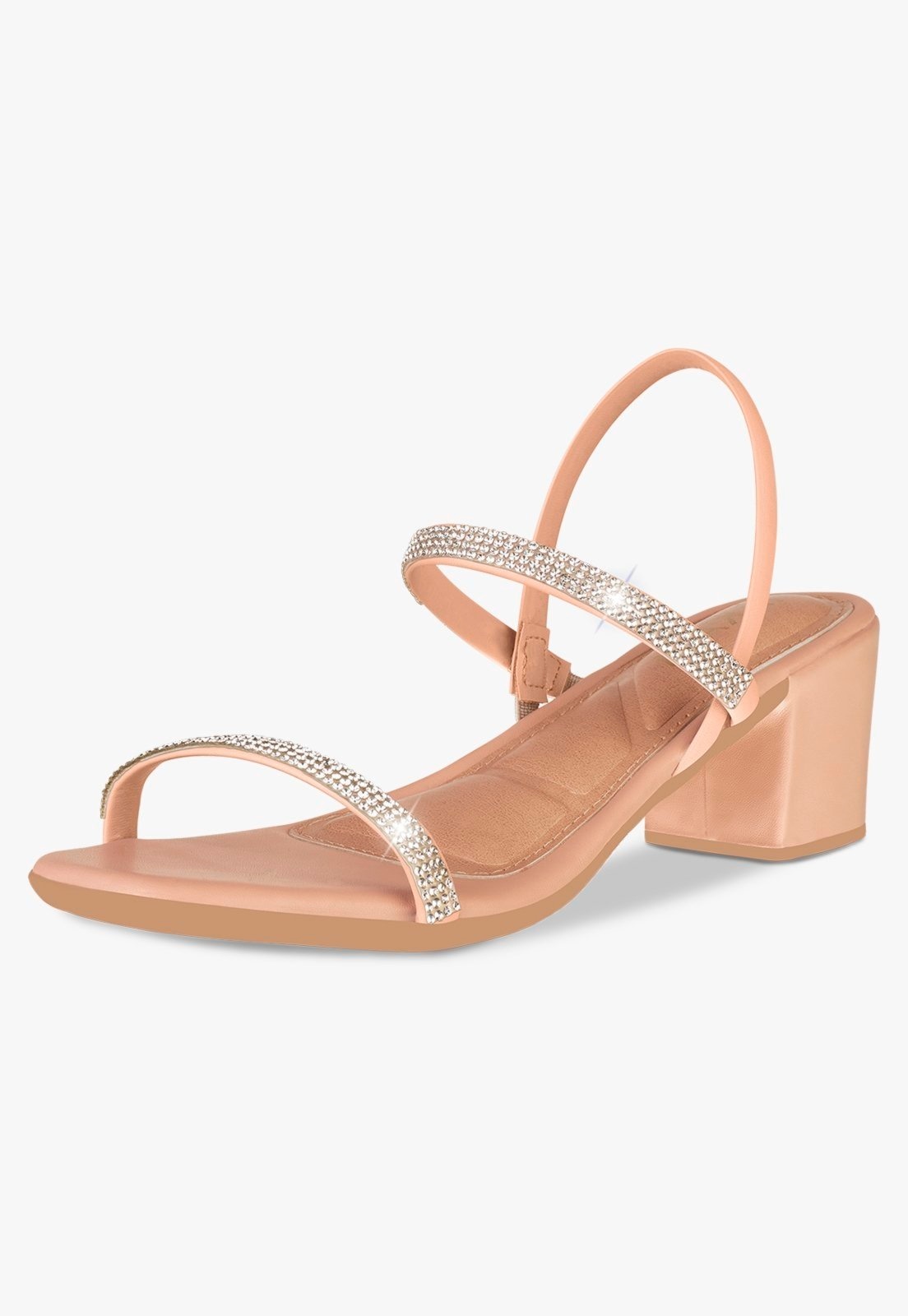 Imagem principal Sandália Feminina Salto Grosso com Tiras de Strass TAKATA BY RAFAEL TAKATA nude