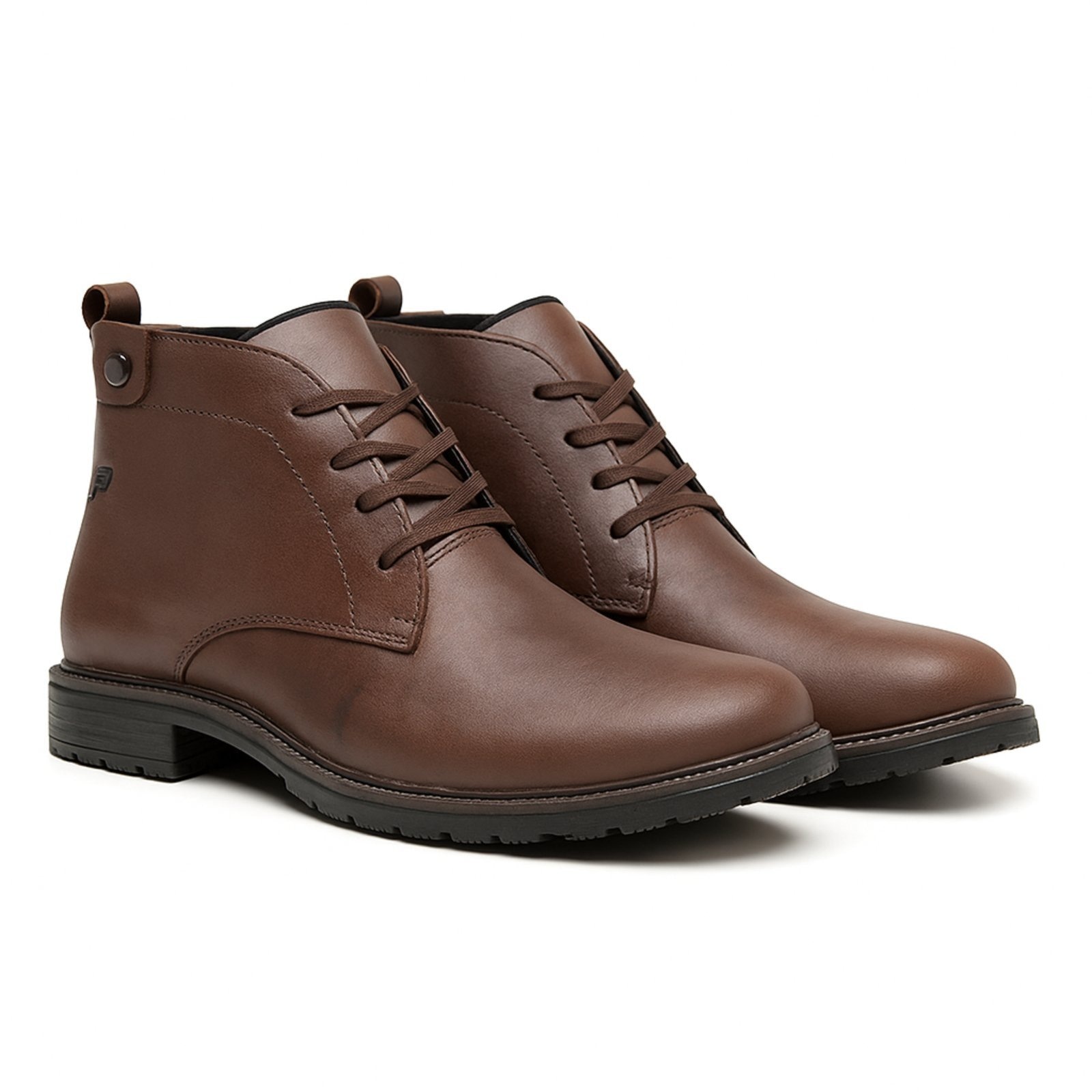 Imagem principal Bota Masculina Casual Sapatofran Couro Cano Baixo Cadarço Café Sapatofran marrom