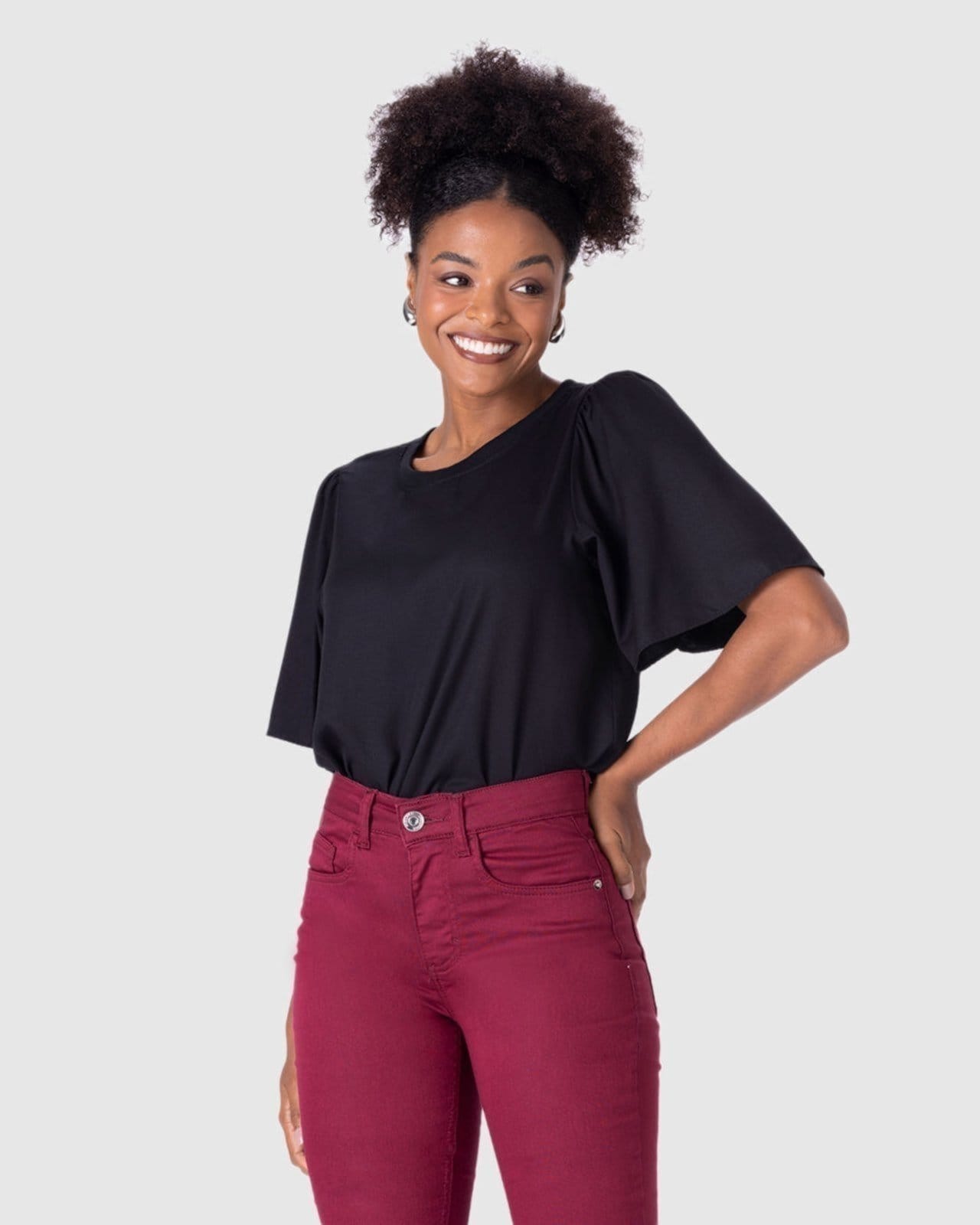 Calça Skinny Feminina Cintura Média Em Flex Jeans