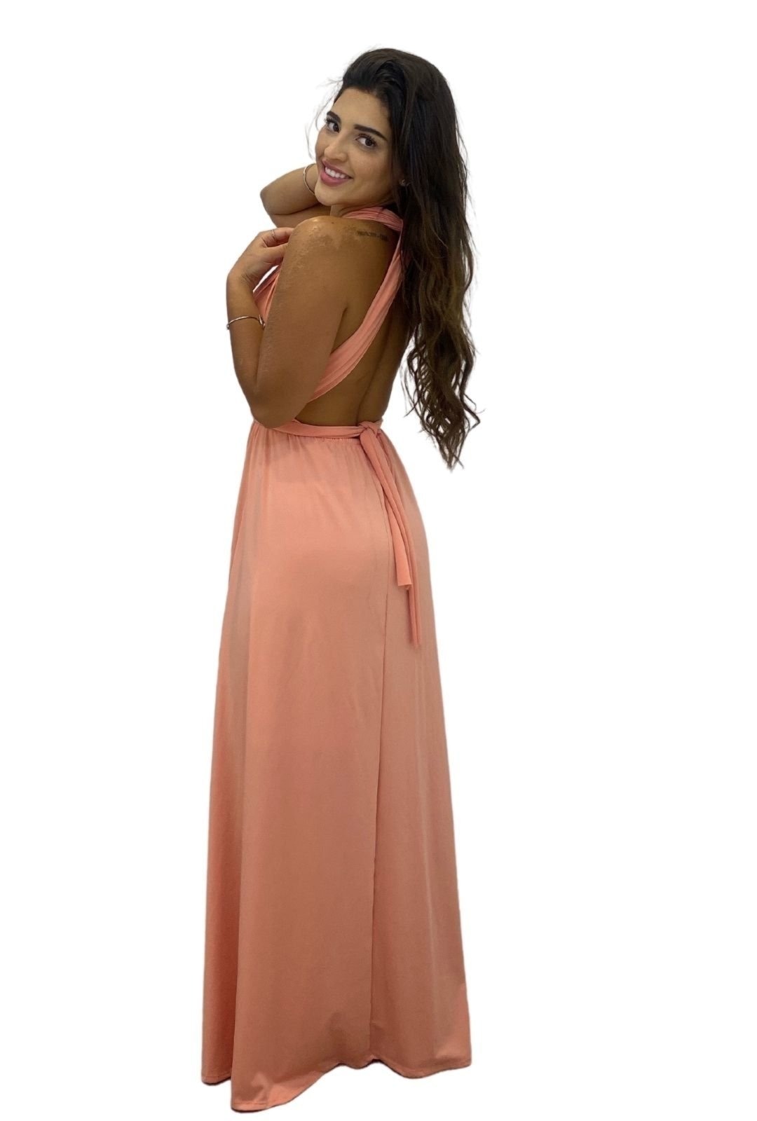 Imagem principal Vestido Madrinhas Casamento Multiformas Longo Rosa Cia do Vestido verde/verde oliva rosa