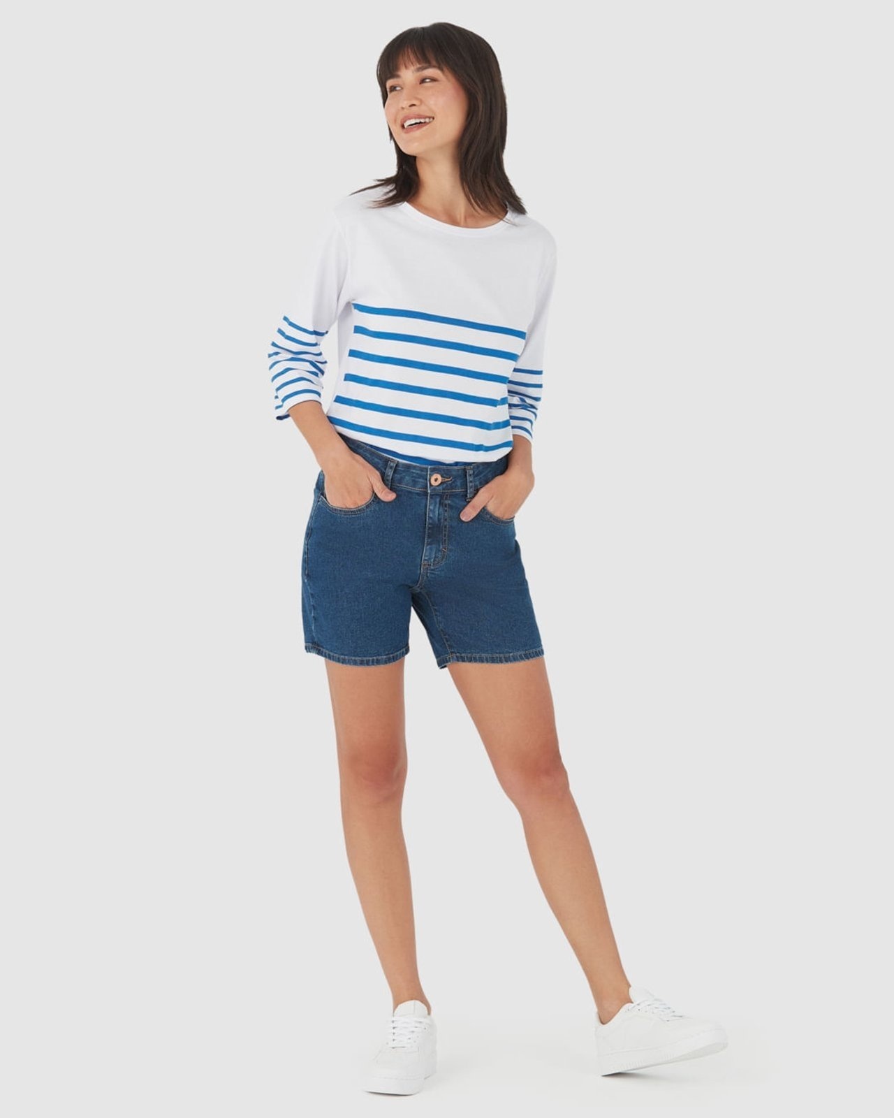 Imagem principal Bermuda Feminina Comfort Em Jeans Com Elastano Malwee azul