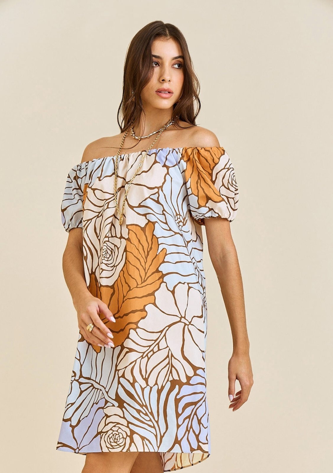 Imagem principal Vestido Morena Rosa Solto Ombro A Ombro Manga Curta Curto Lilás Morena Rosa lilás rosa