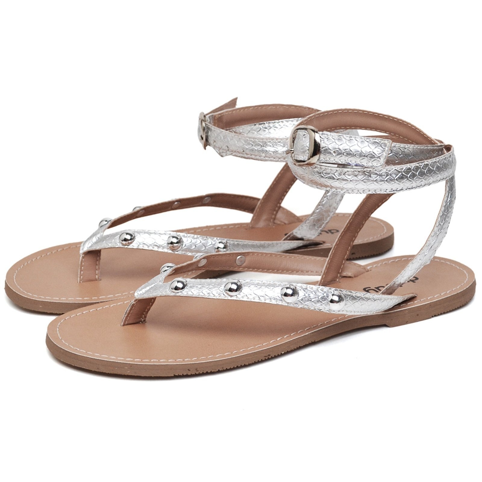 Imagem principal Rasteira Feminina Detalhes Em Metal DUBUY 2036FG DUBUY prata