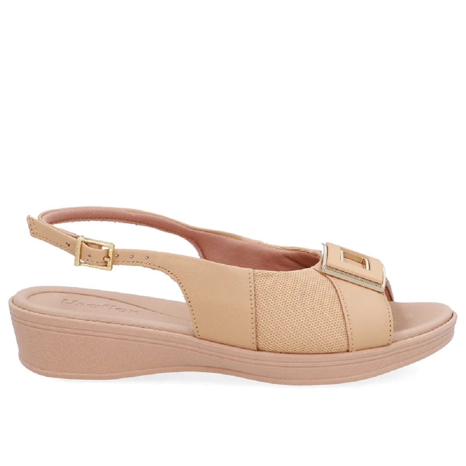 Imagem principal Sandália Usaflex Slingback Plataforma em Couro Creme Usaflex preto