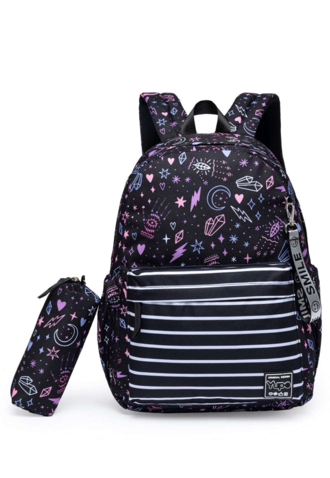 Imagem principal Infantil - Mochila Estojo Casual Espaçosa Notebook Escola Faculdade YUPE preto