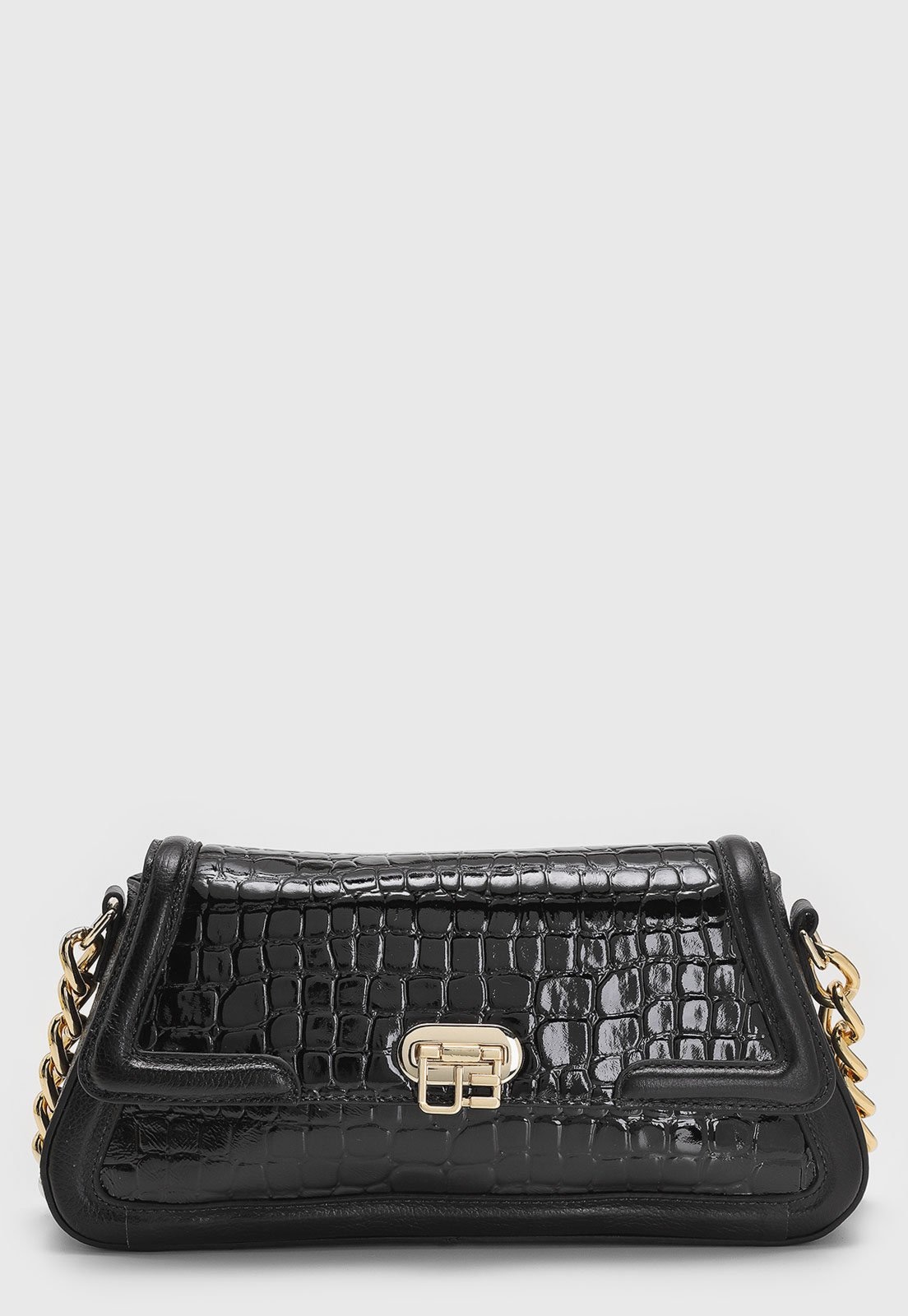 Imagem principal Bolsa Média Jorge Bischoff Textura Croco Preta Jorge Bischoff preto