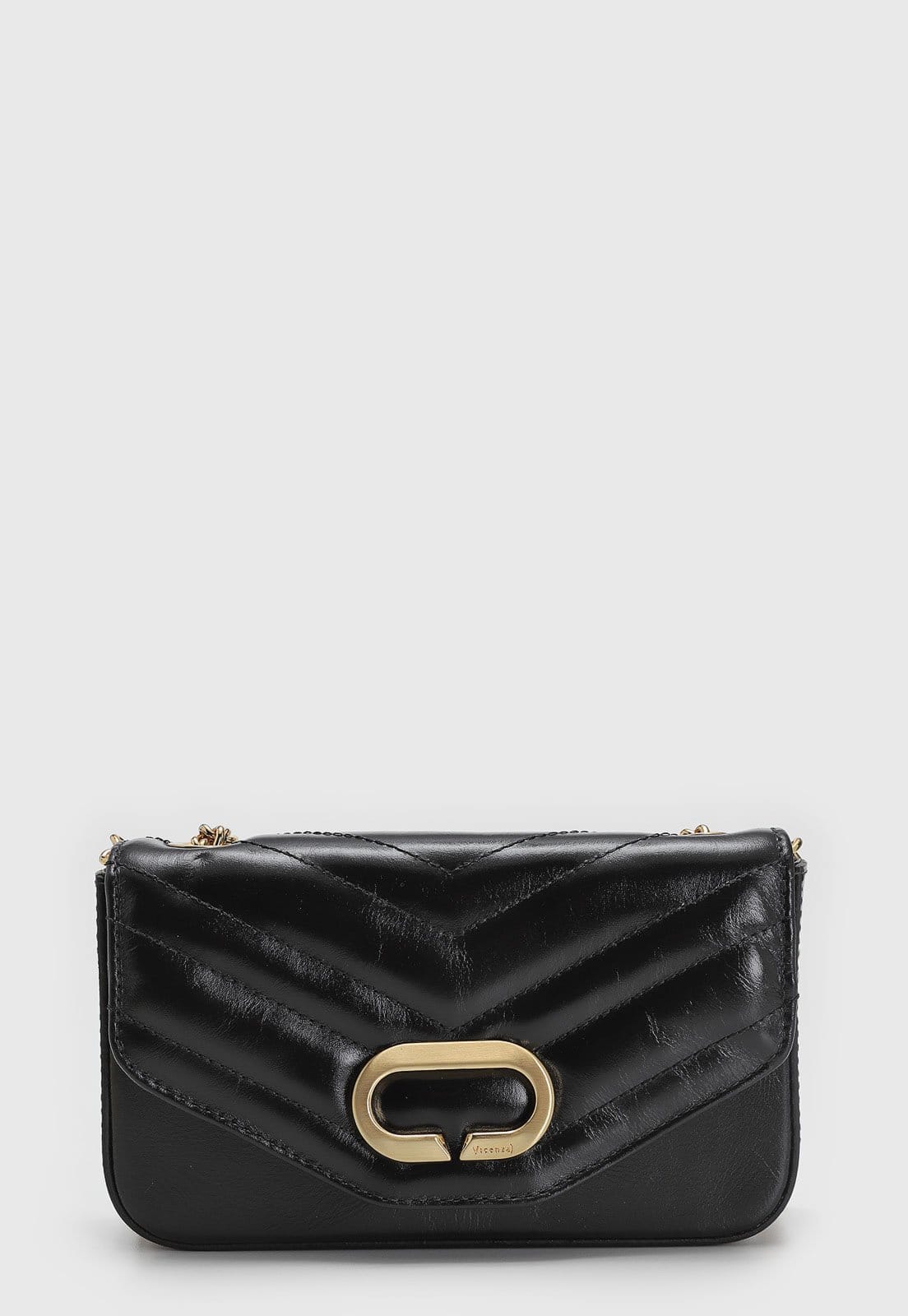Bolsa Feminina Vicenza Matelassê Chevron Preta