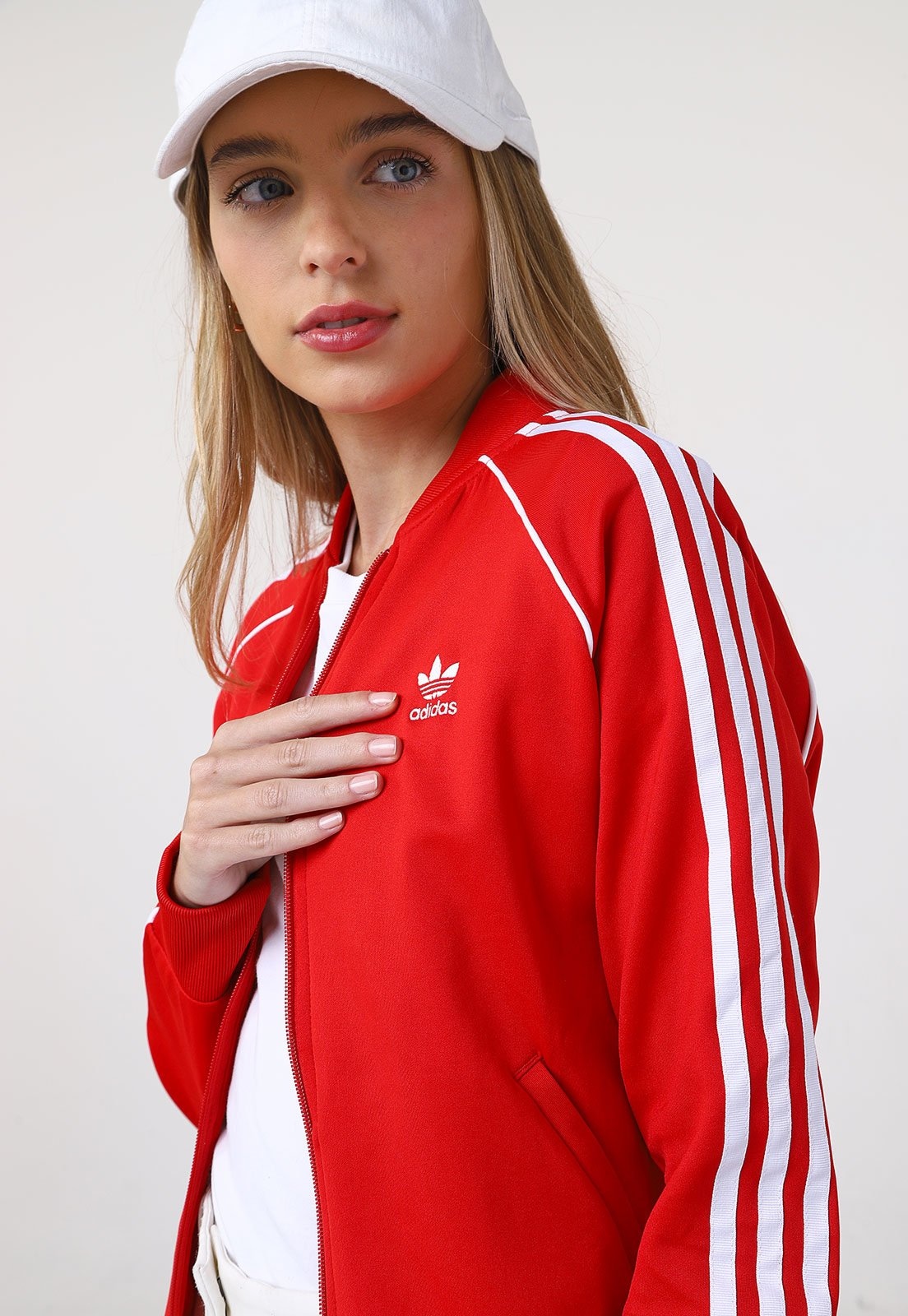 Imagem principal Jaqueta Bomber adidas Originals Adicolor Classics SST Vermelha adidas Originals vermelho
