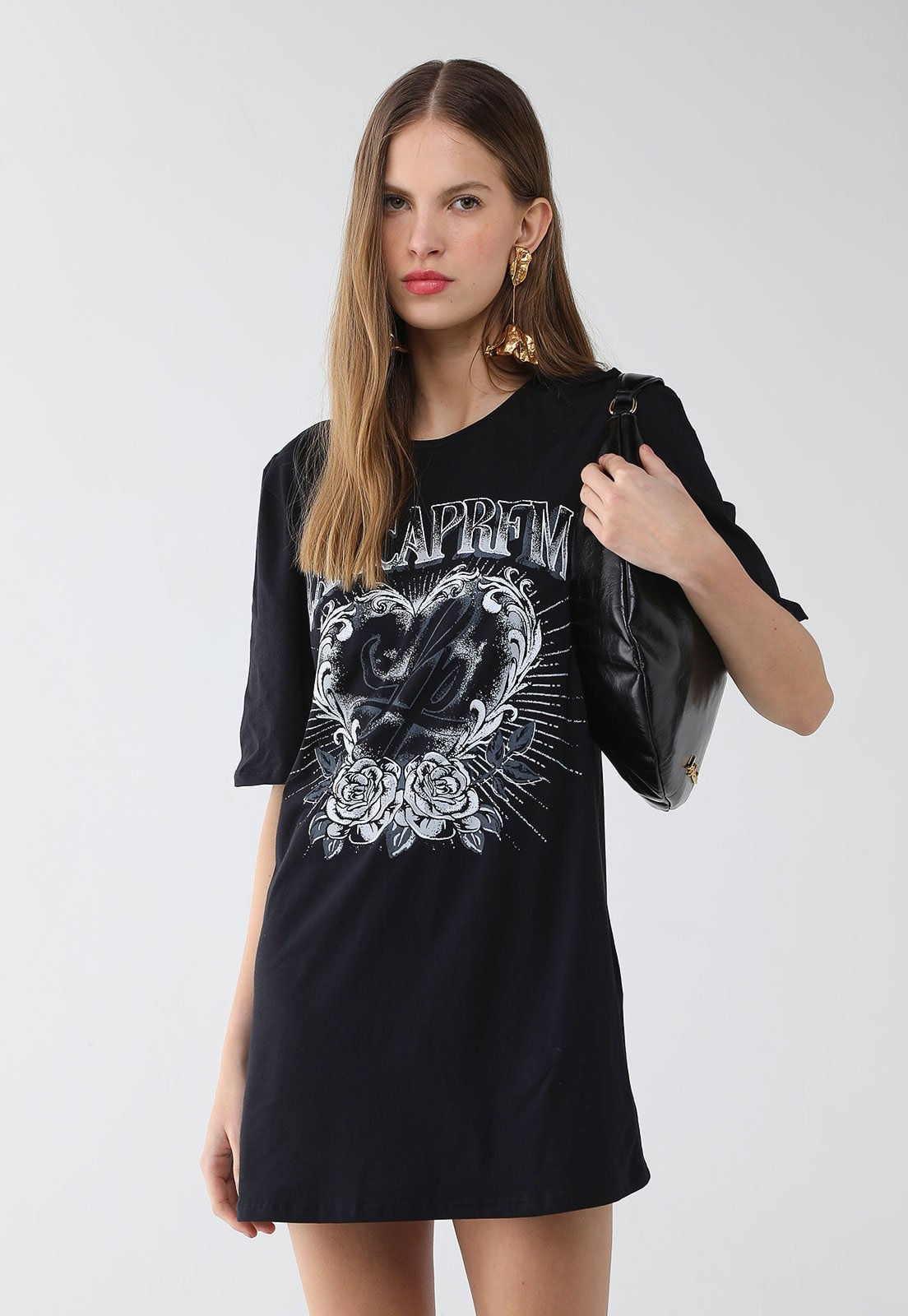 Imagem principal Vestido Feminino Lança Perfume T-Dress Estampado Lança Perfume preto