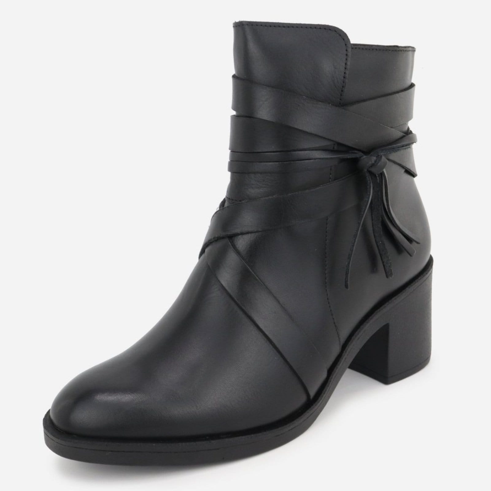 Bota Maria Paua Store Feminina Couro Cano Medio Trancas Conforto Salto