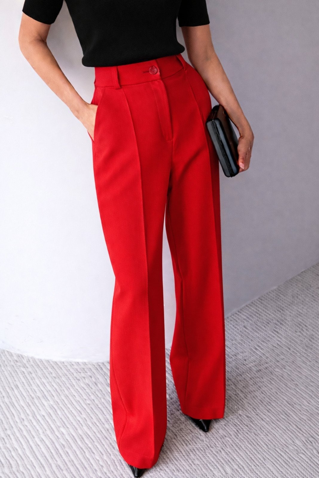 Imagem principal Calça Wide Leg Pantalona Alfaiataria Feminina Dra Maia Vermelha Dra Maia vermelho