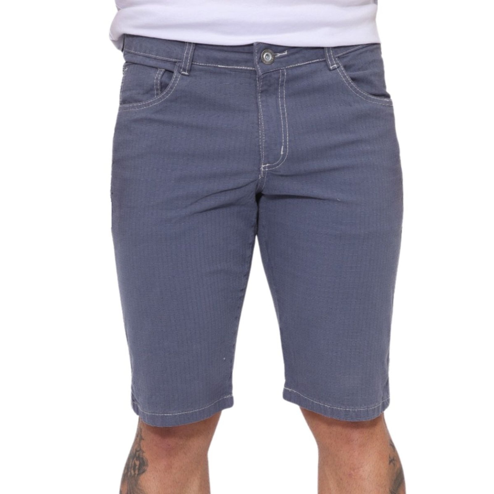 Imagem principal Bermuda Alleppo Masculina Collor com Linha Branca Alleppo Jeans cinza