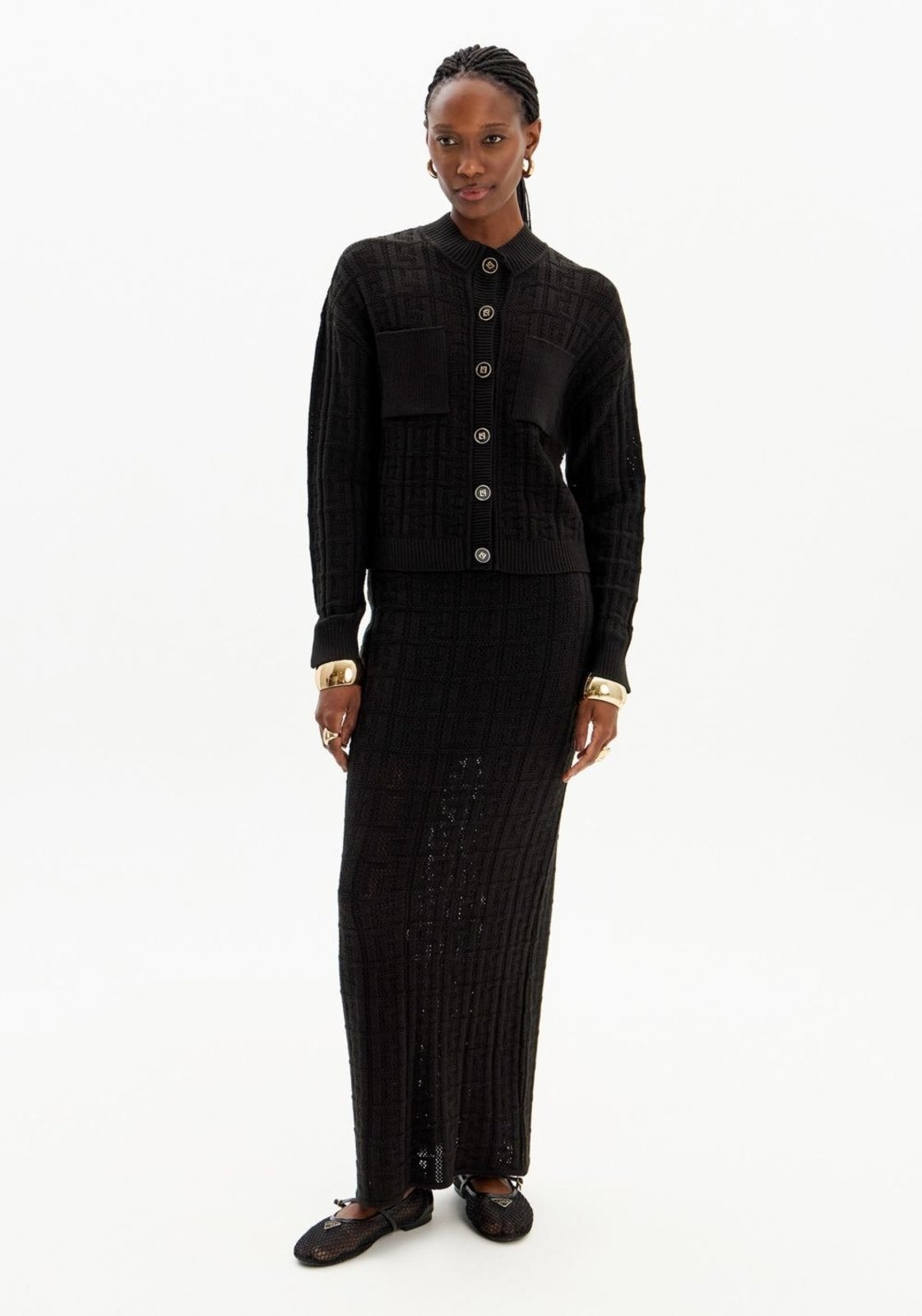 Imagem principal Saia Super Midi Tricot Signature Lança Perfume preto