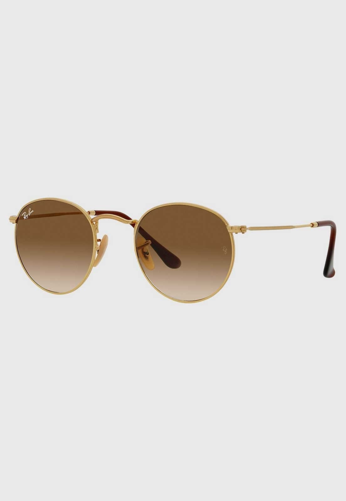 Óculos de Sol Masculino Ray-Ban Armação Redonda Metal Marrom Degradê