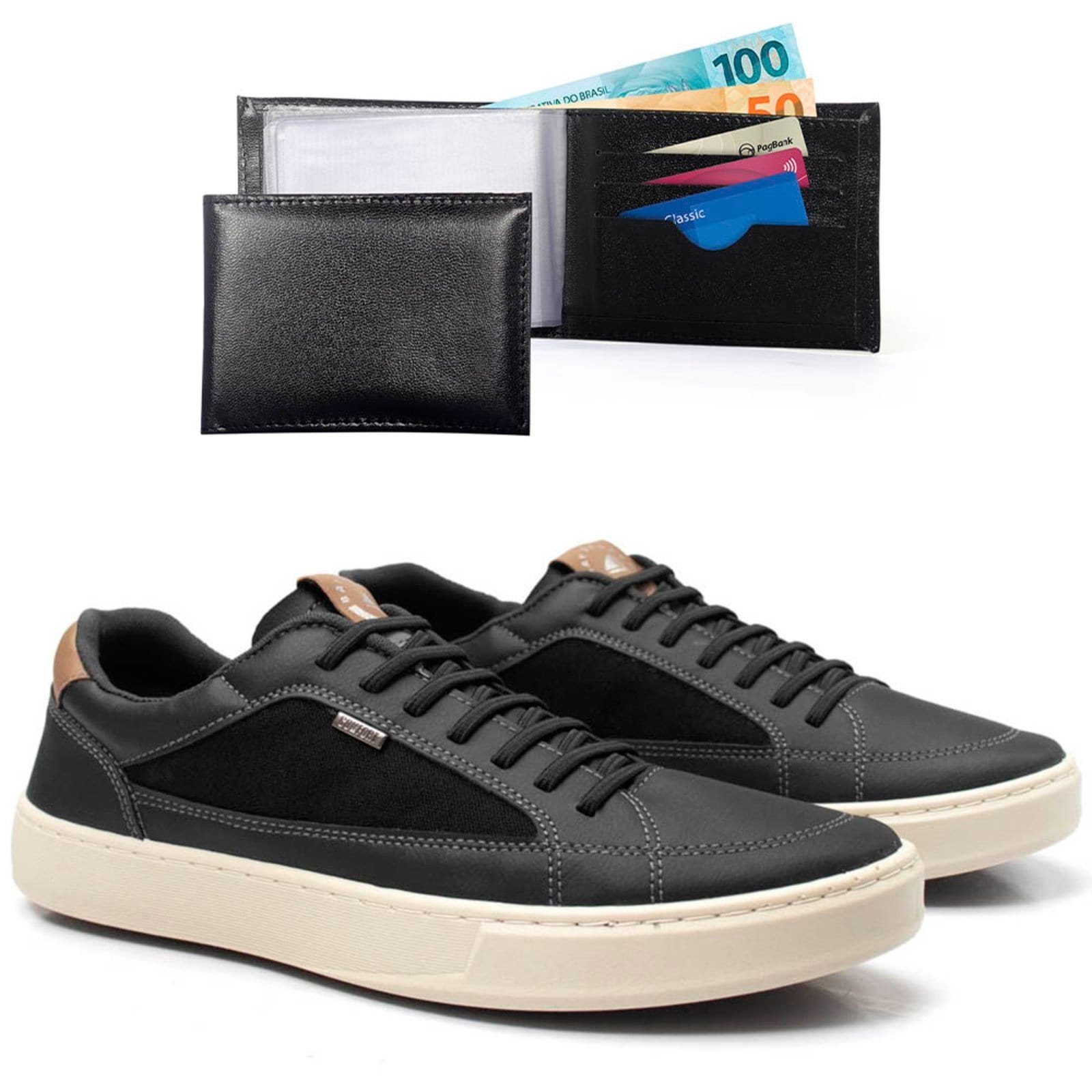 Sapatênis Masculino Épico Cadarço Elástico Com Carteira