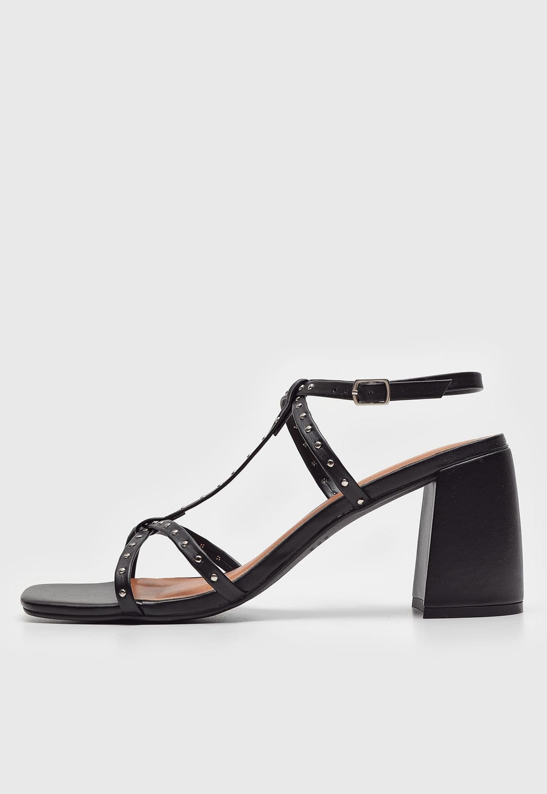 Sandália Dafiti Shoes Tiras Com Aplicação Preta