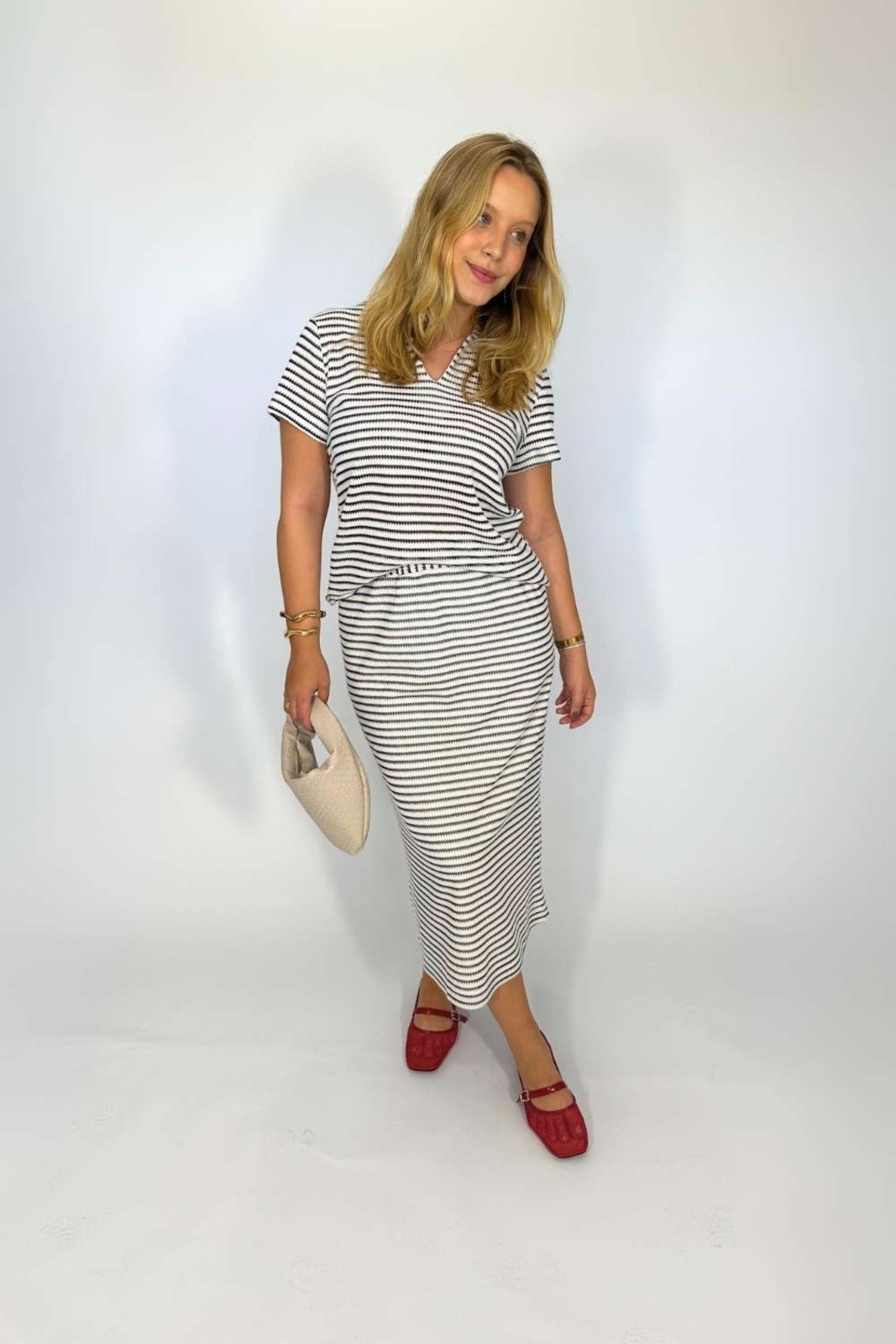 Imagem principal Polo Vanibele Tricot Listrada Vanibele azul marinho/listrado/off-white