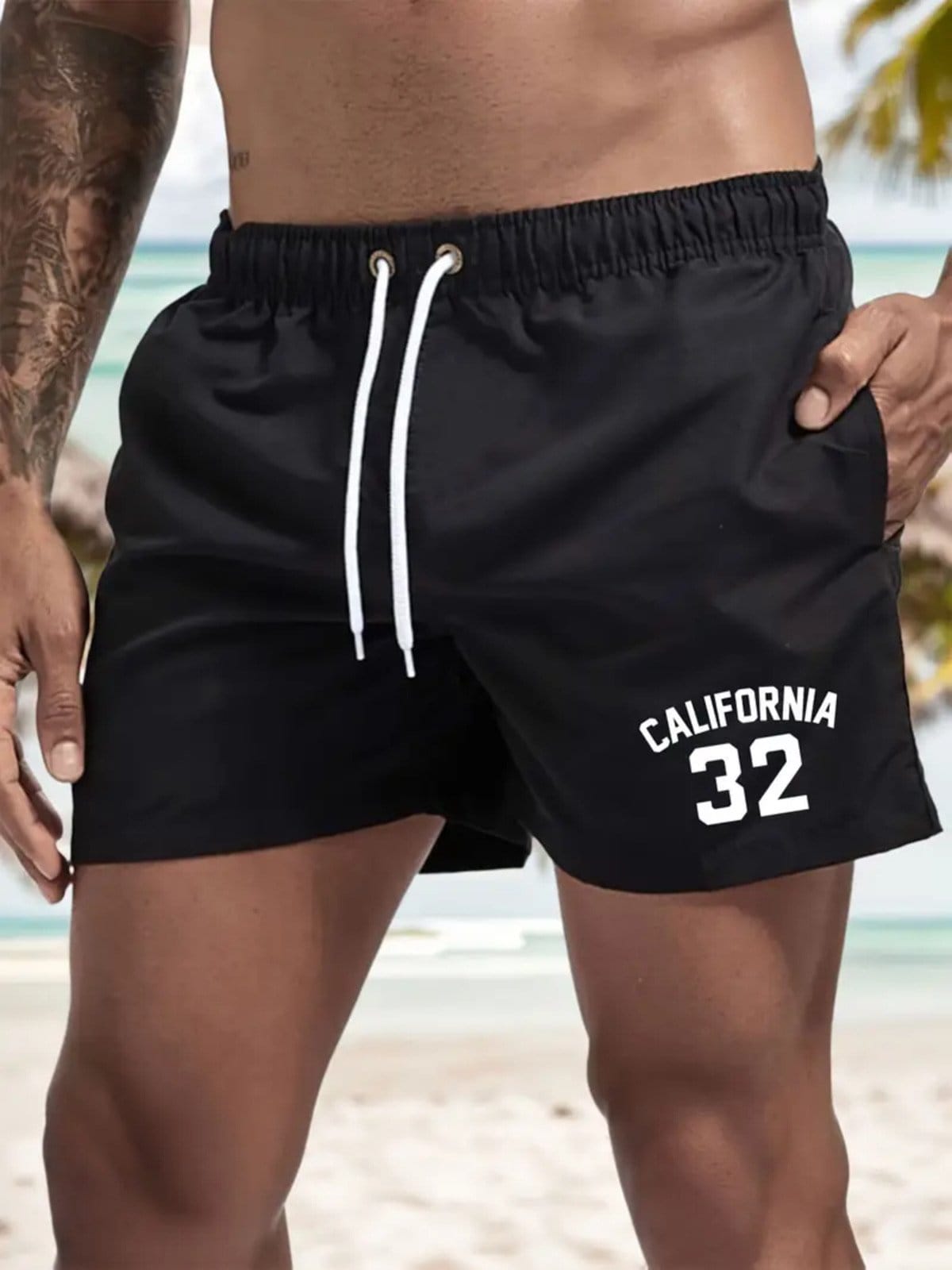Short Masculino Califórnia 32 Safira Moda Tactel