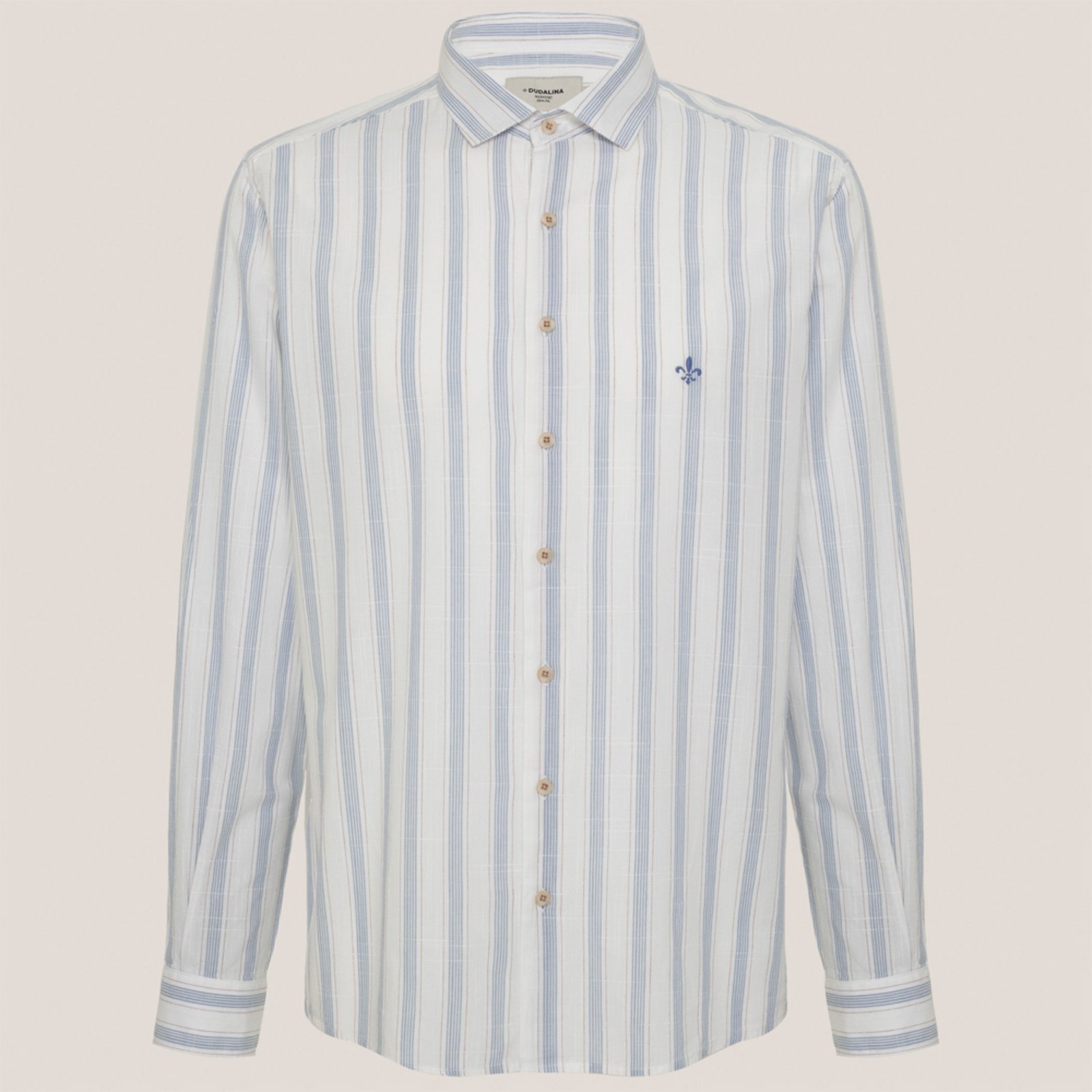 Imagem principal Camisa Slim Dudalina Slub Listrada Ve26 Masculino Dudalina branco