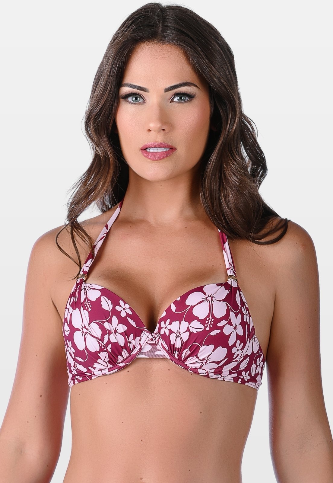 Imagem principal Top Summer Soul Bojo Meia Taça e Aro Com Amarração Summer Soul floral/vermelho