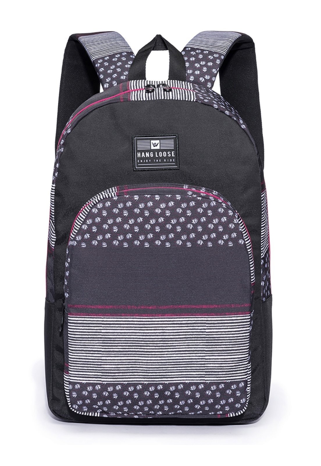 Imagem principal Mochila Bolsa Masculina Hang Loose Escolar Faculdade Moderna Reforçada Hang Loose preto