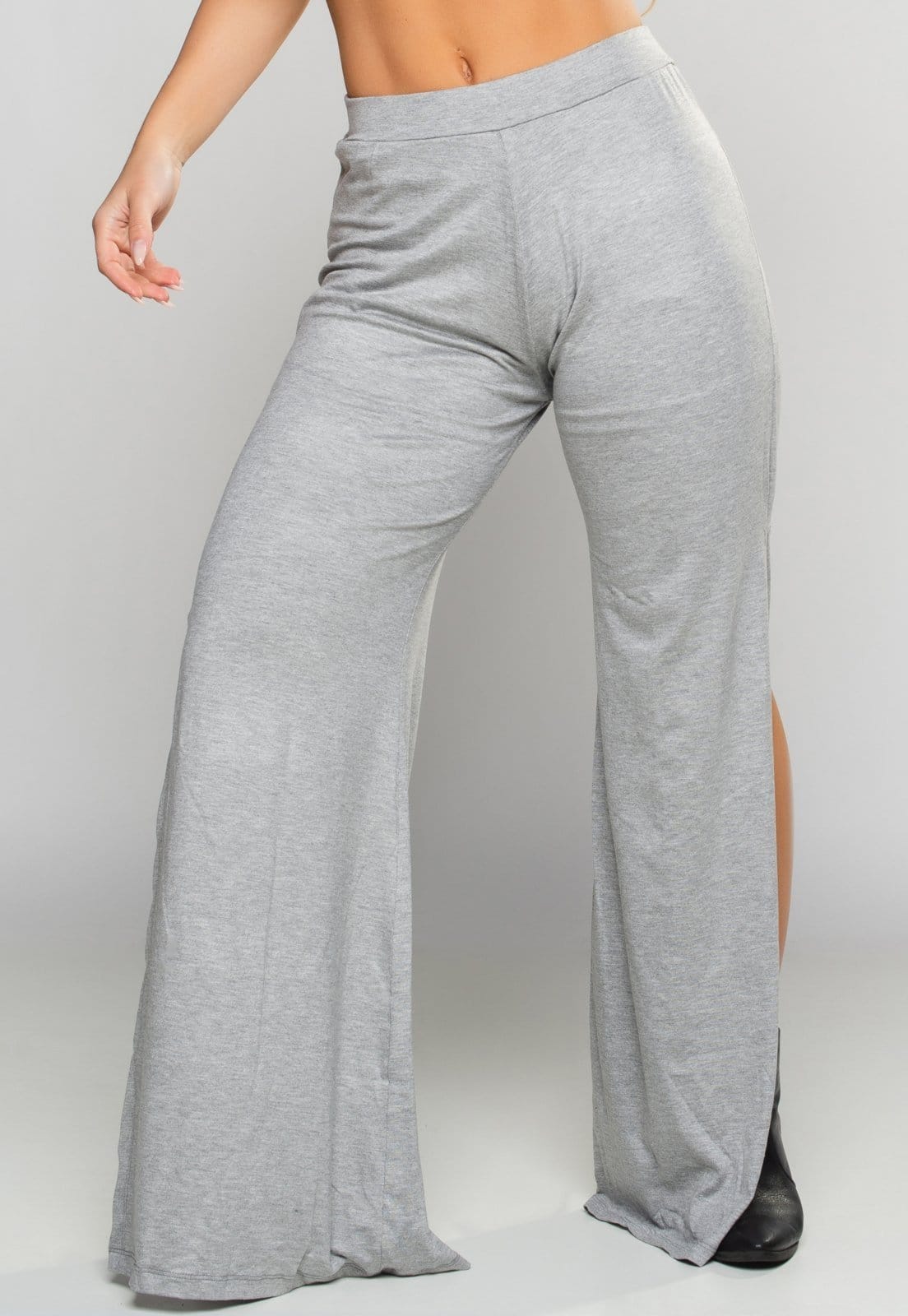Calça MVB Modas Pantalona Fenda Lateral Cintura Alta