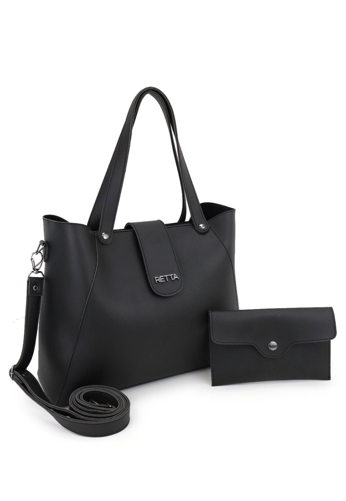 Imagem principal Bolsa Feminina Sacola Transversal Retta Oficial Preta Retta Oficial preto