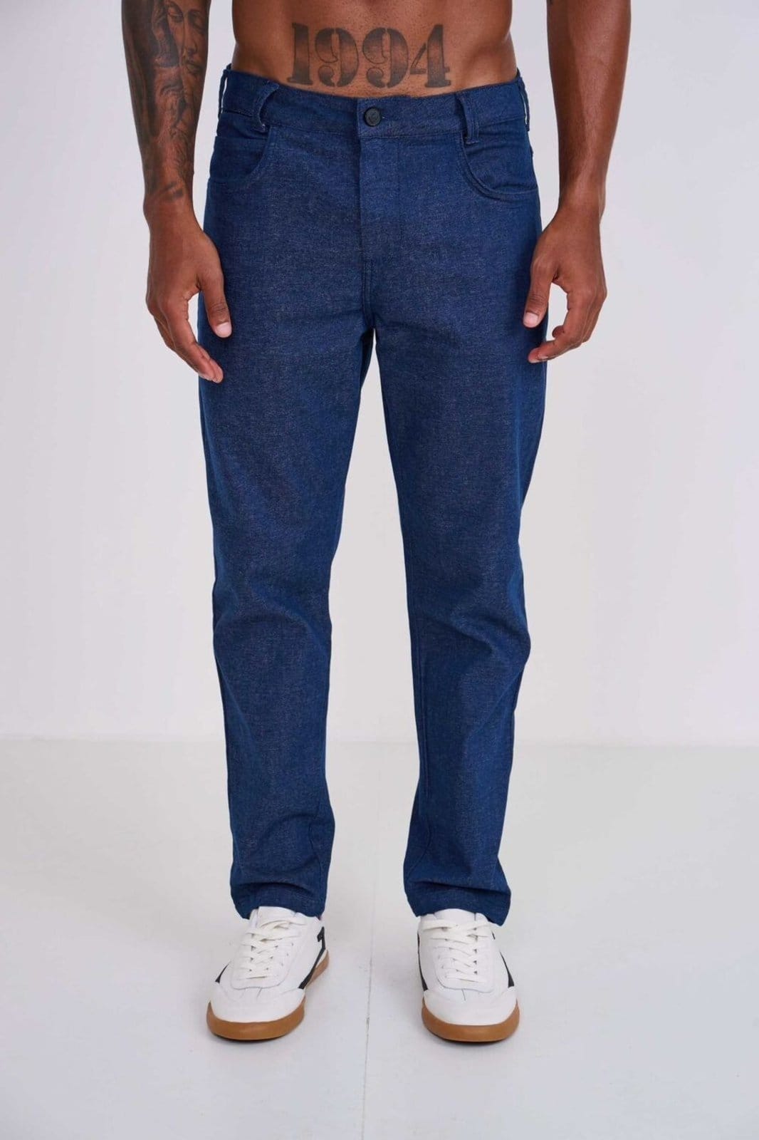 Calça Em Sarja New Chino Colcci Marinho Mescla