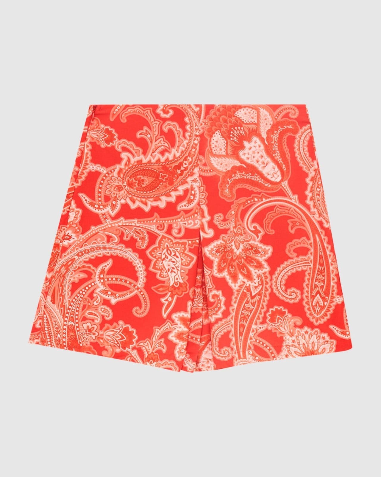 Shorts Feminino Paisley Com Pregas Em Viscose