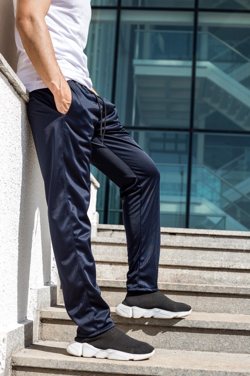 Imagem principal Kit 2 Calça Masculina Skinny Casual Treino Academia KS azul/azul marinho/cinza/grafite