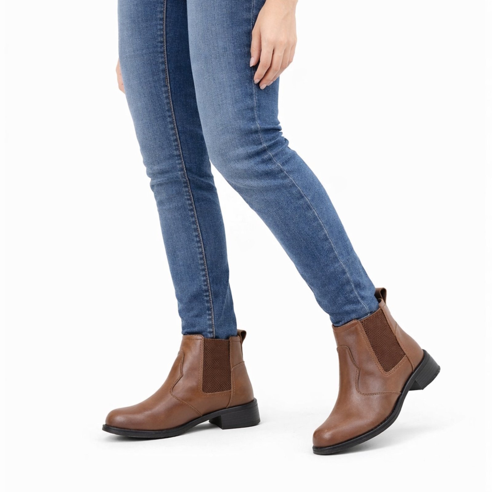 Imagem principal Bota Feminina Cano Curto Casual Moderna Confortavel Dia Dia Capuccino Bia Ramos marrom