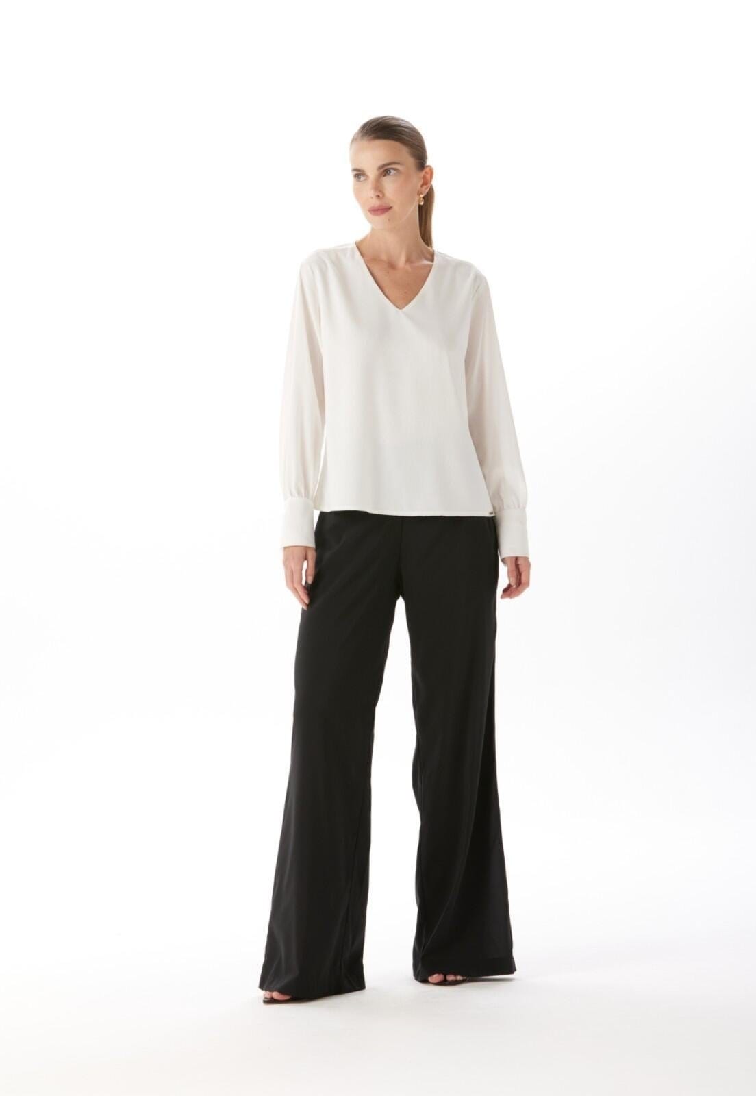 Calça Pantalona Cintura Alta Traymon