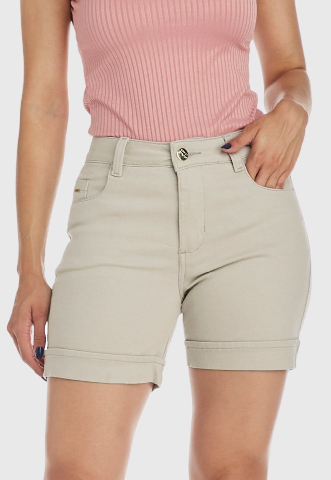 Shorts Jeans HNO Jeans Meia Coxa Cintura Alta