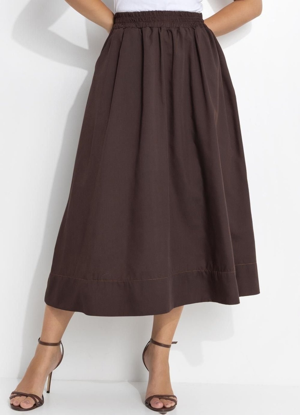 Imagem principal Saia Tricoline Quintess marrom