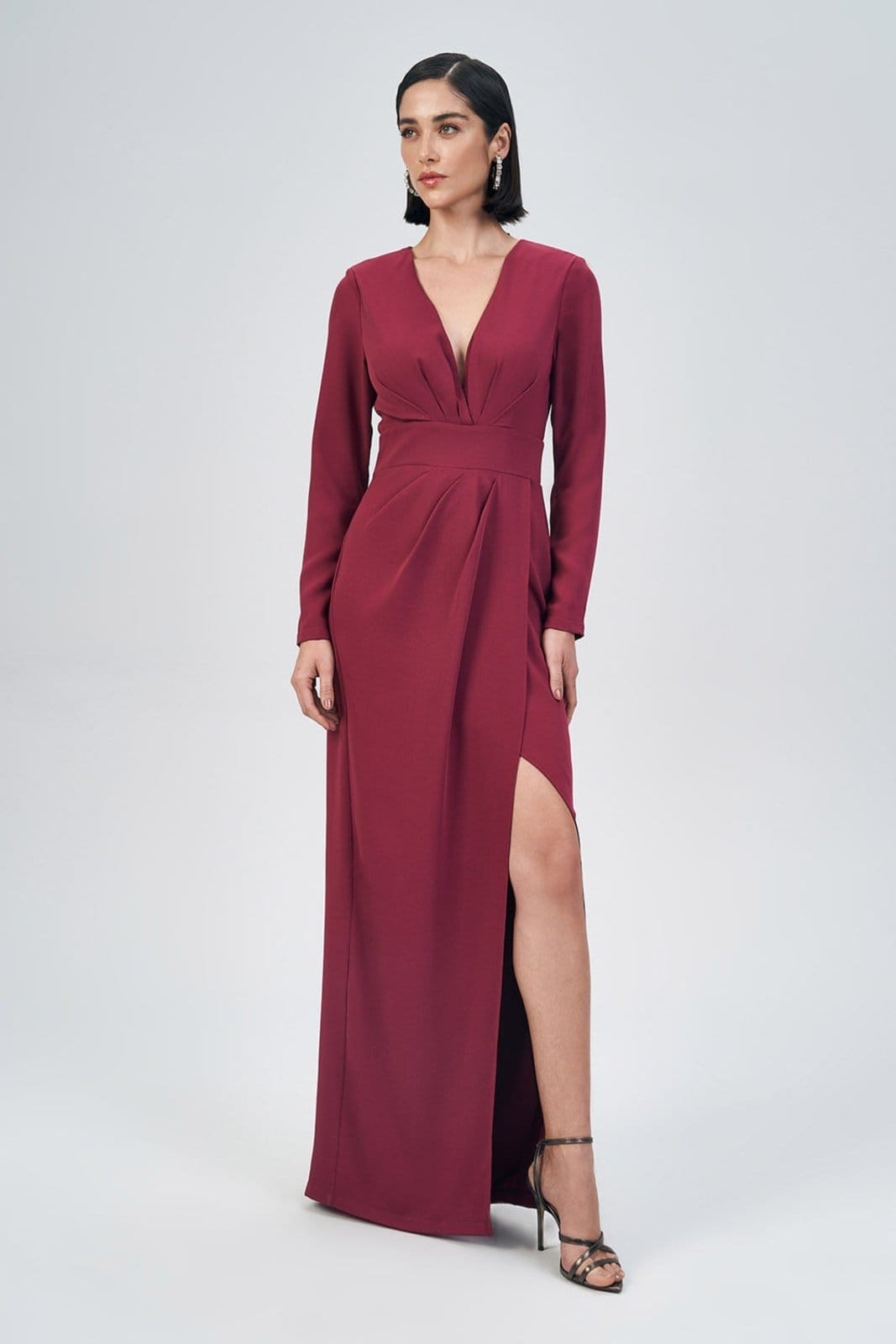 Vestido Longo Fenda Lateral Feminino Acostamento