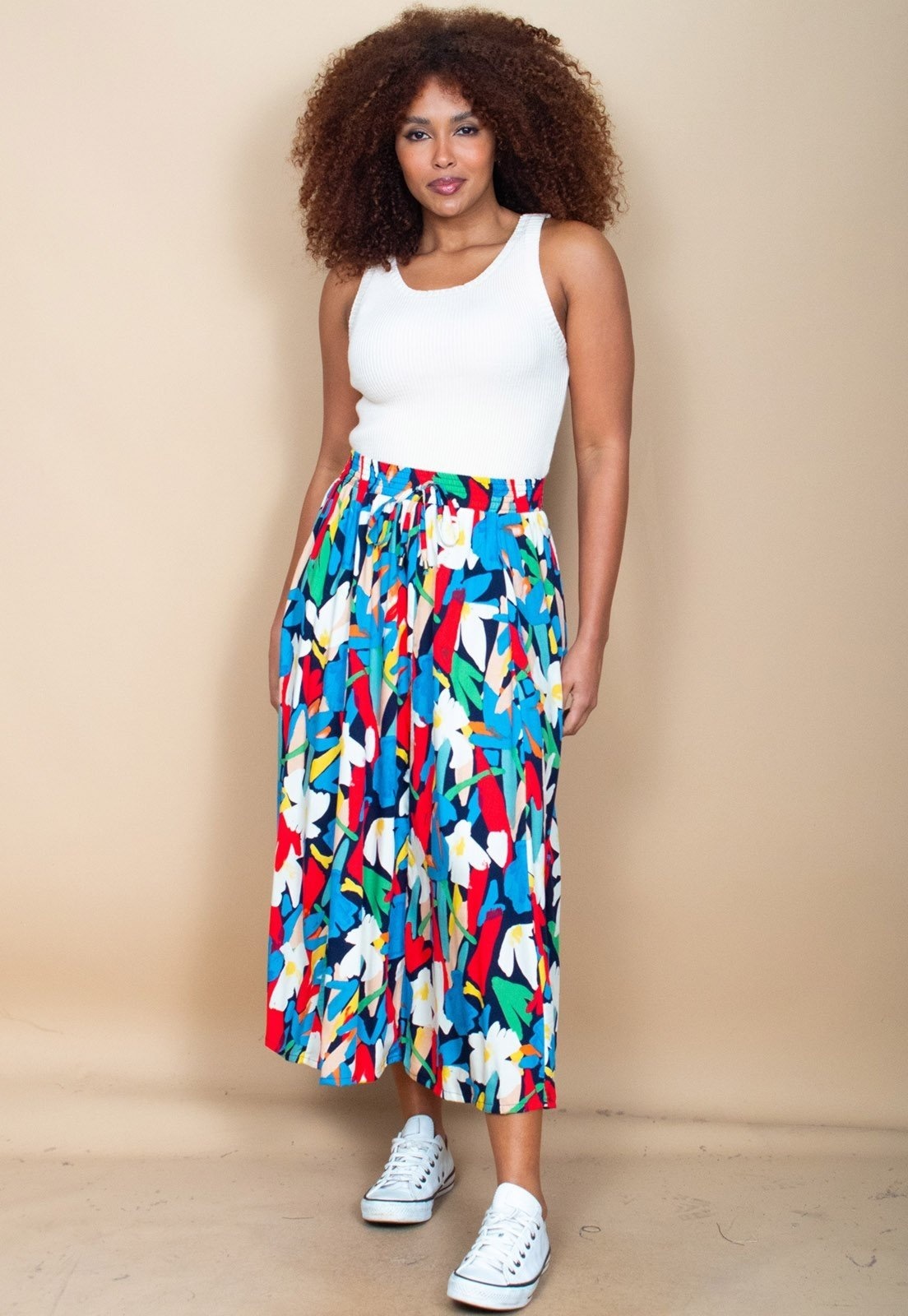 Imagem principal Saia Cabanafree Longa Estampa Floresce Cabanafree azul/branco/estampado/vermelho